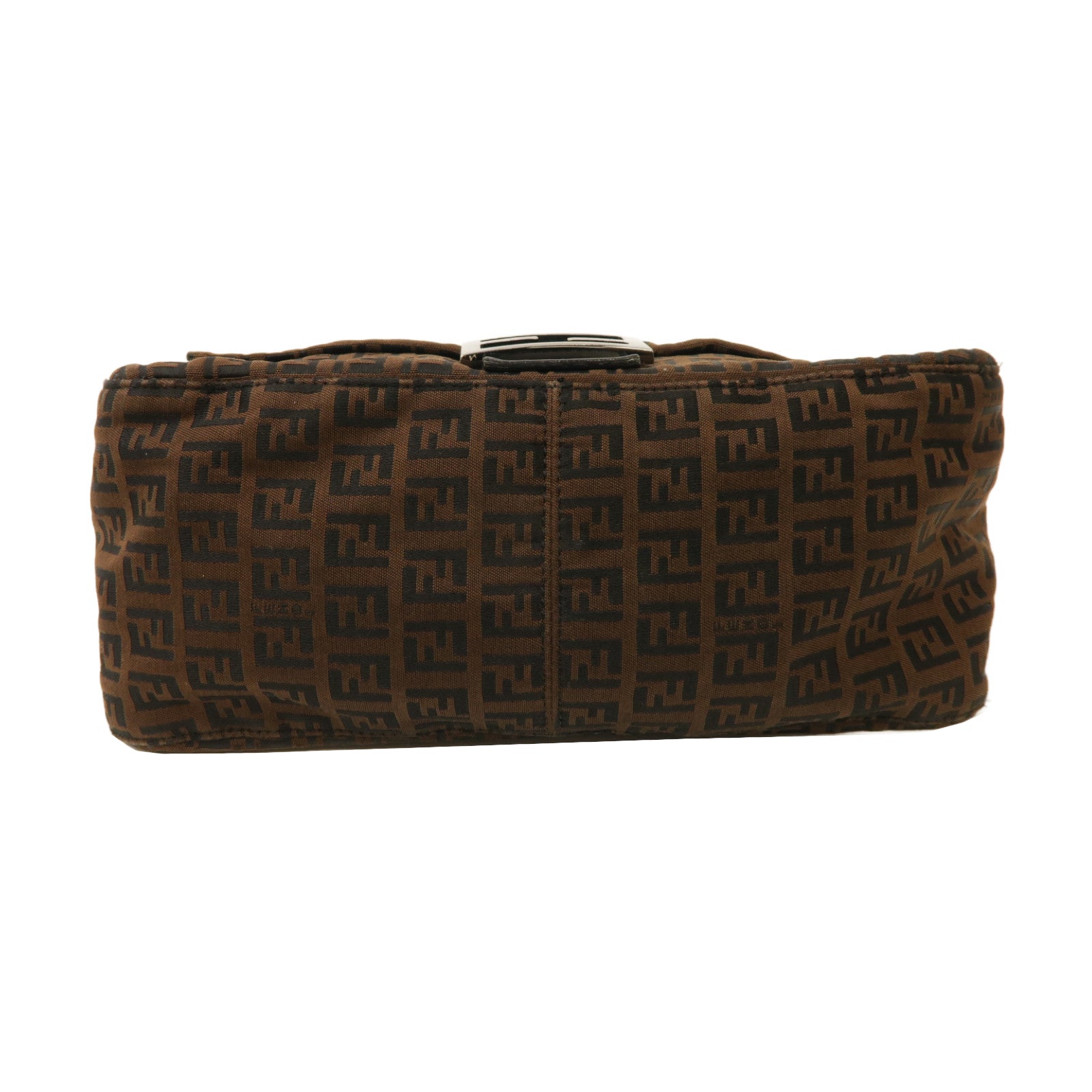 FENDI 帆布Shoulder Bag銀扣肩背袋啡色