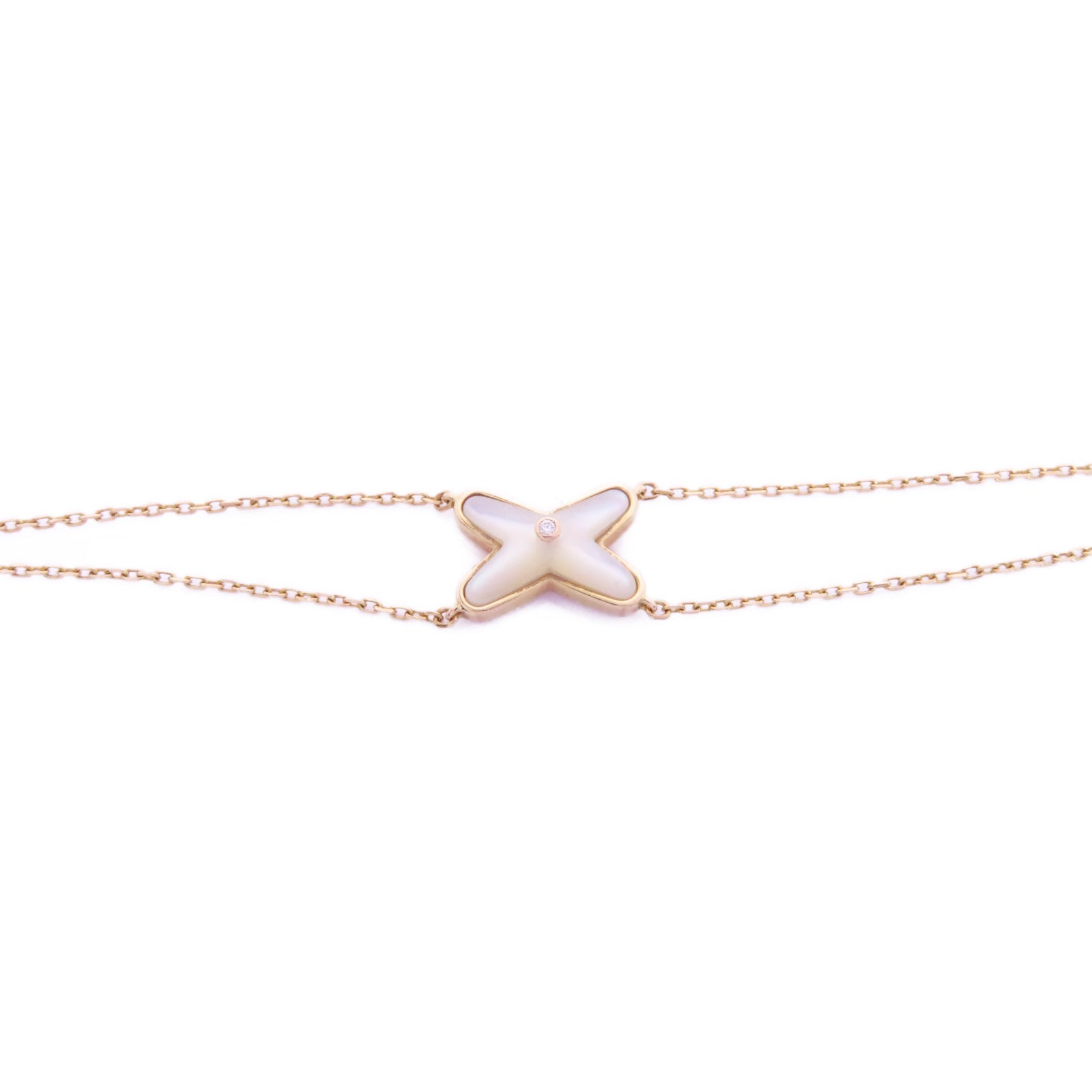 Chaumet 18K玫瑰金Jeux de Liens手鏈白色