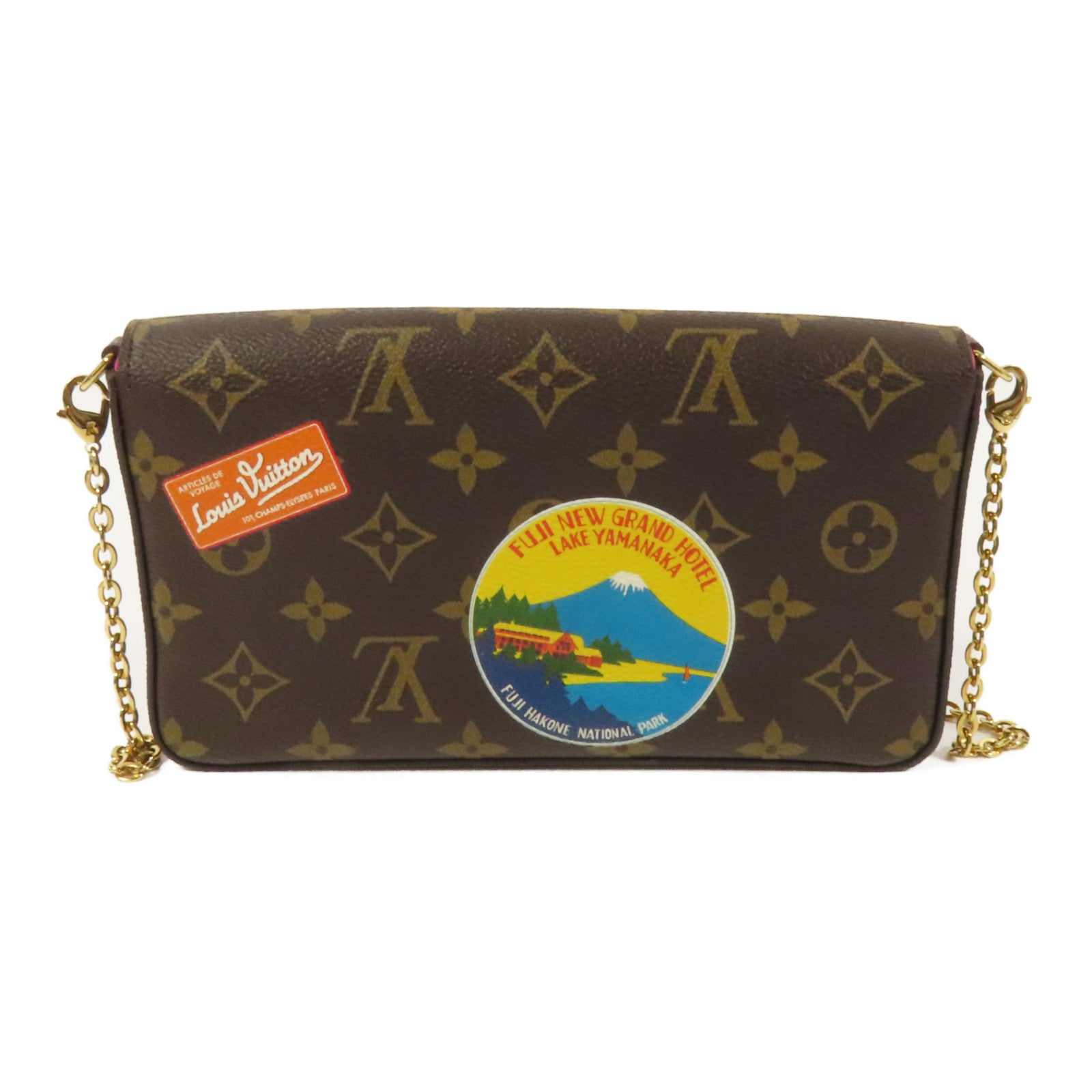 LOUIS VUITTON Monogram Pochette Felicie金扣鏈帶肩背袋