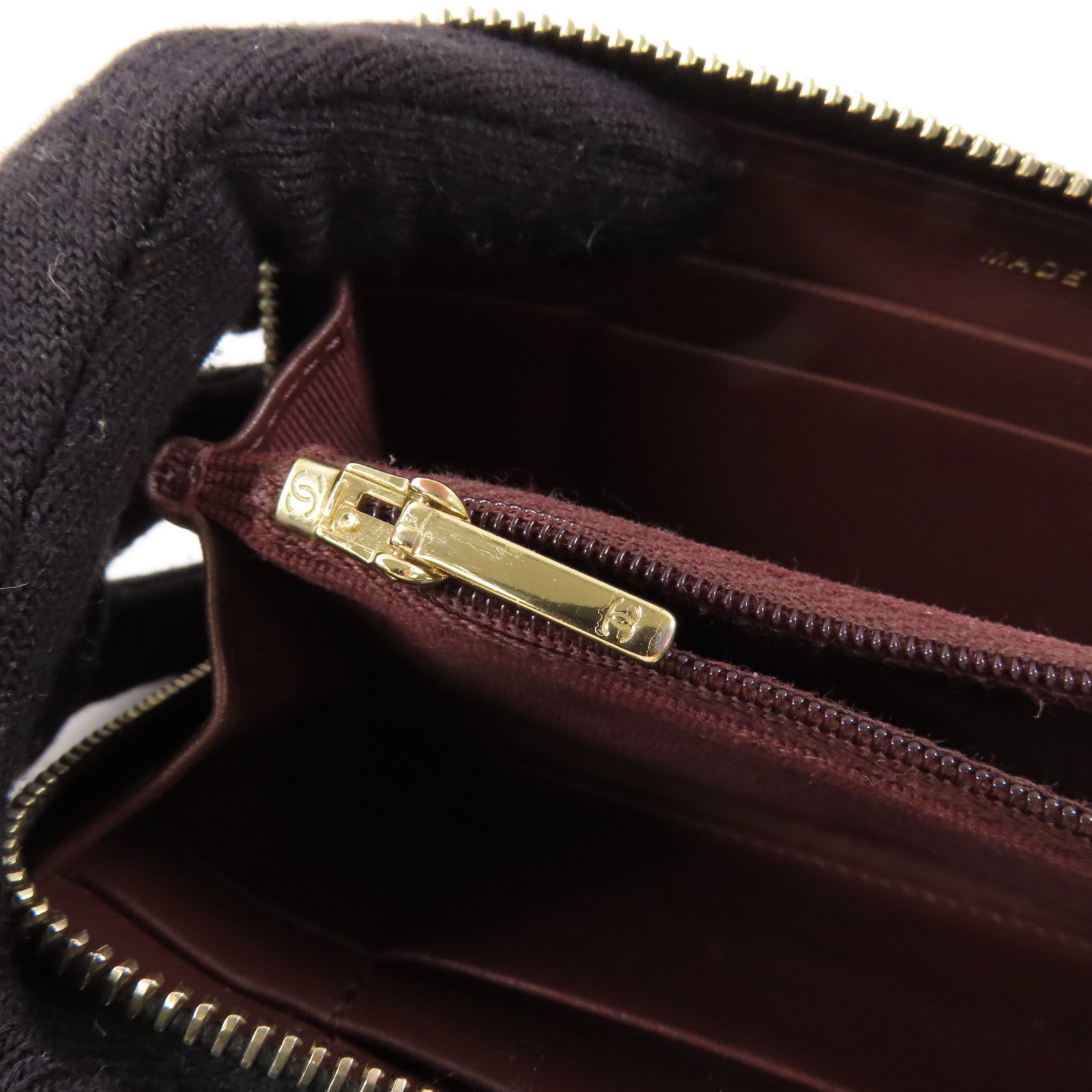 CHANEL 牛皮皮革Zipper Long Wallet金扣長錢包