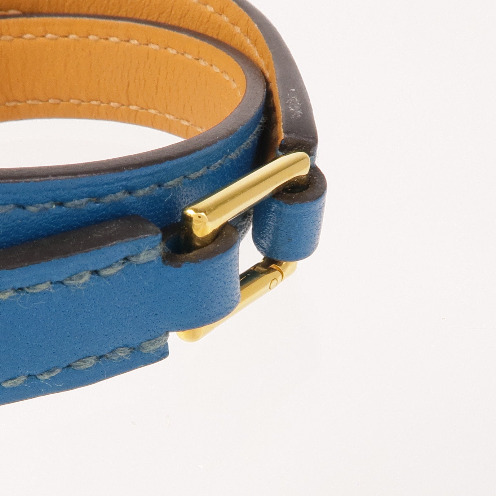 HERMES 皮革Rivale Double Tour Bracelet金扣手帶