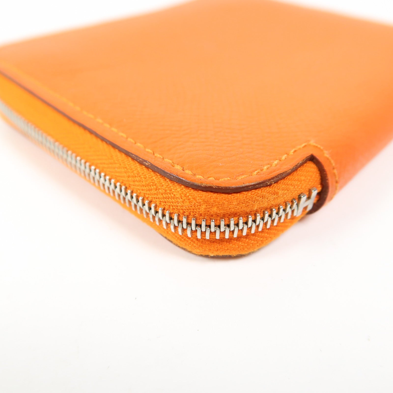 HERMES Evercolor皮革Silk In Compact銀扣錢包9J Feu