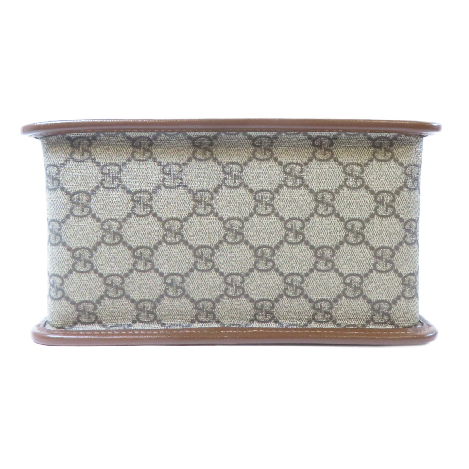 GUCCI 塗層帆布Horsebit 1955 Mini Top Handle Bag金扣手挽肩背兩用袋啡色