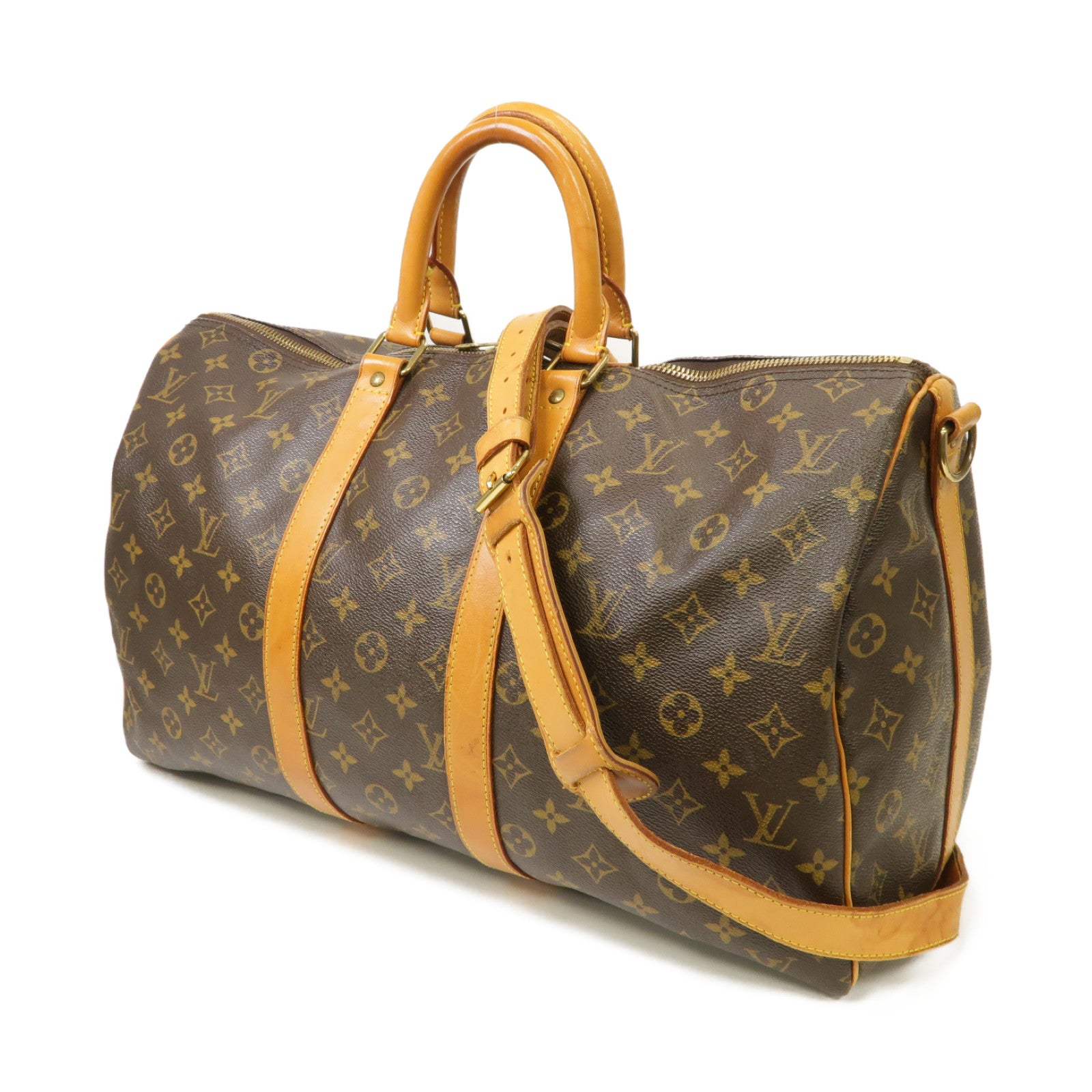 LOUIS VUITTON 【激減優惠】Monogram Keepall Bandouliere 45金扣手挽肩背兩用袋棕色
