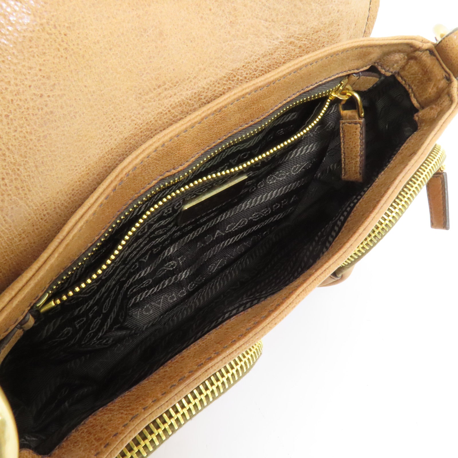 PRADA 牛皮皮革Shoulder Bag金扣肩背袋