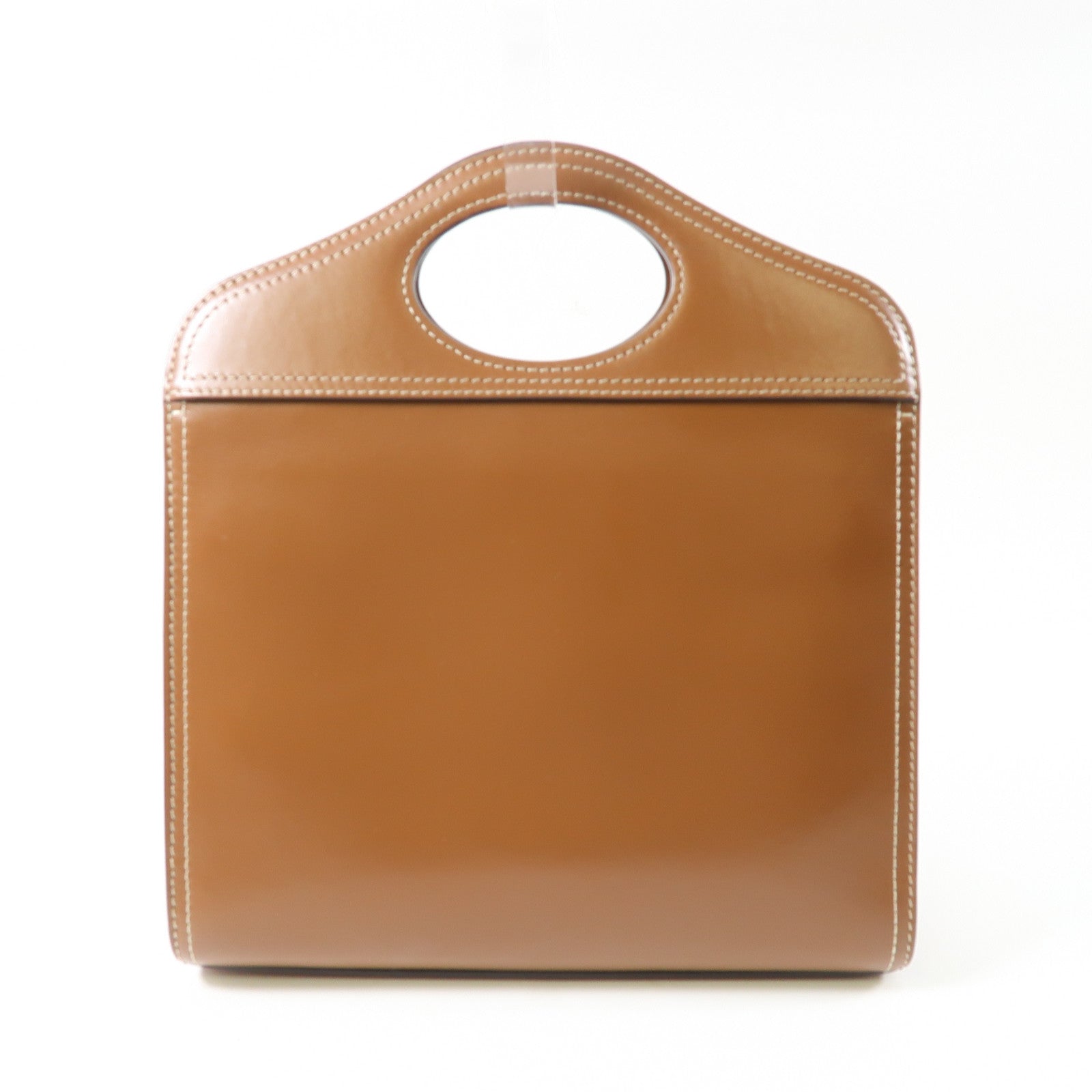 BURBERRY 牛皮皮革Mini Pocket Bag金扣手挽肩背兩用袋啡色