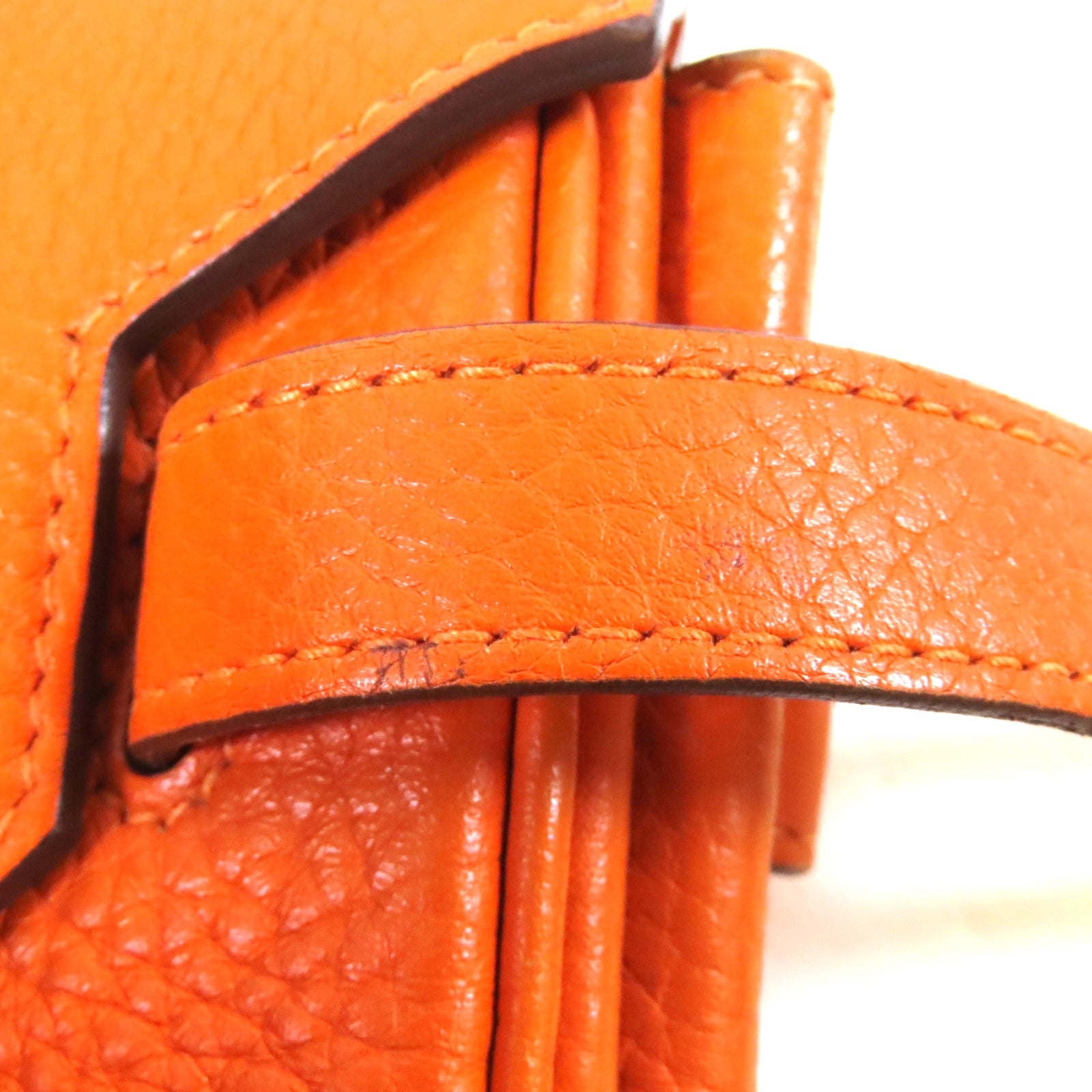HERMES 牛皮皮革Birkin 35金扣手挽袋橙色