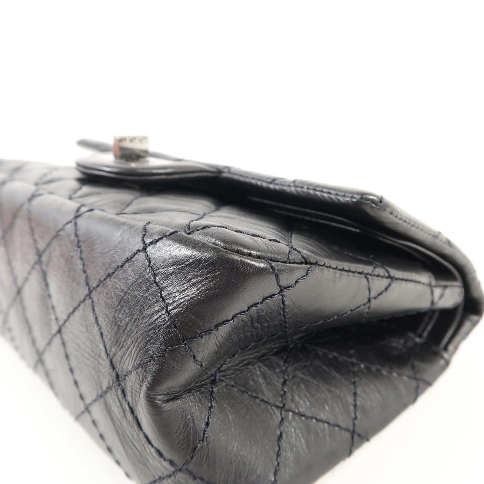 CHANEL 牛皮皮革2.55 Mini銀扣鏈帶肩背袋