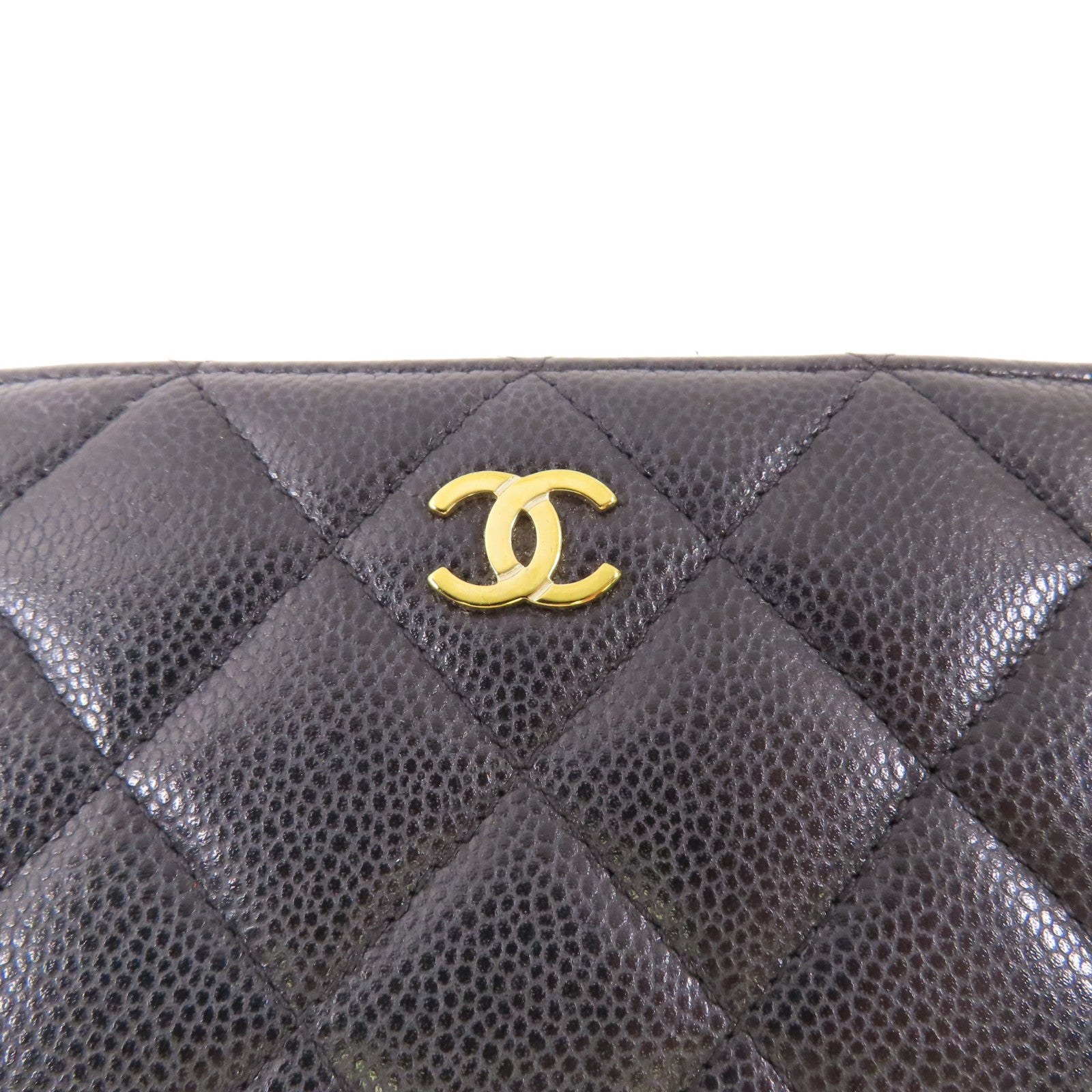 CHANEL 牛皮皮革Zipper Long Wallet金扣長錢包