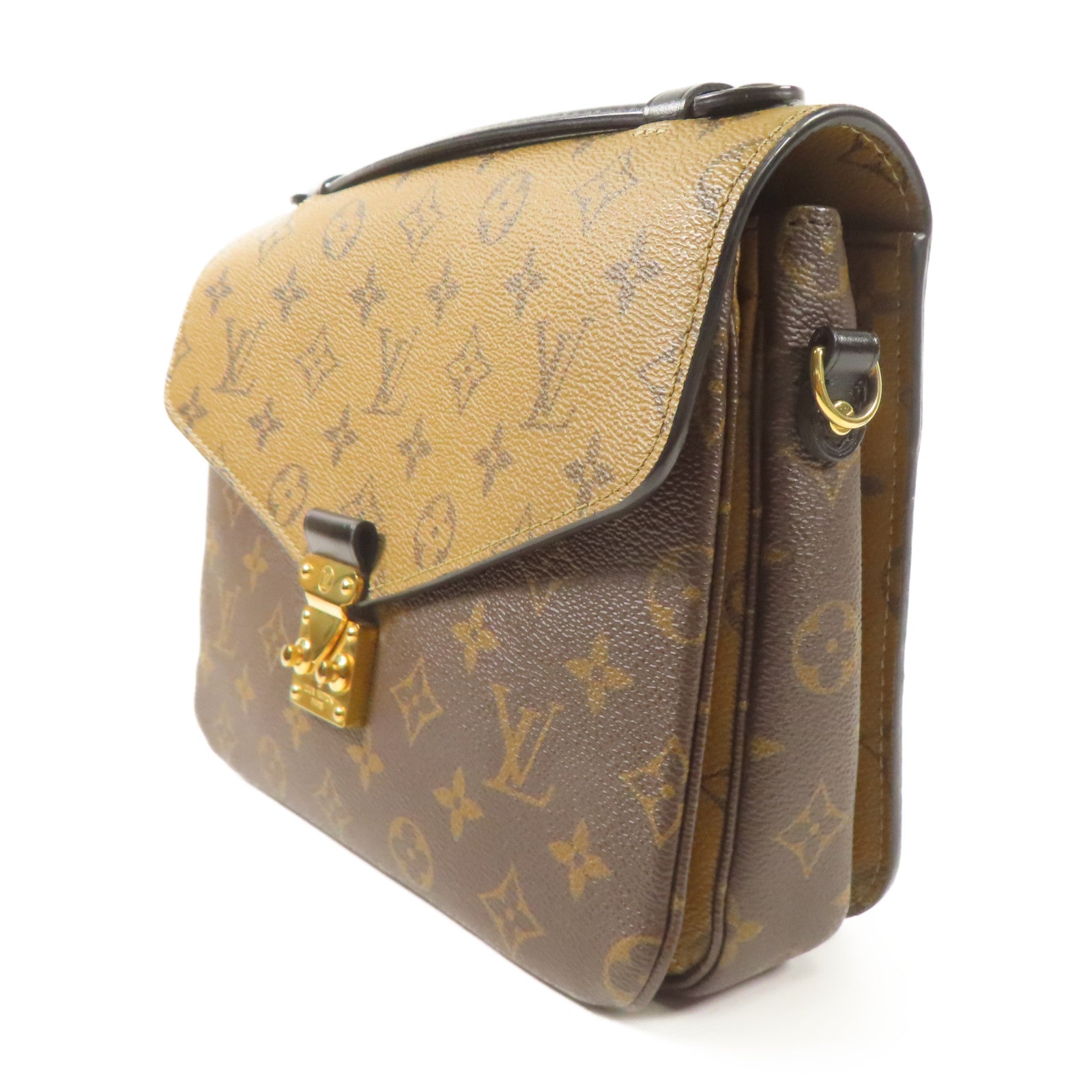LOUIS VUITTON Monogram Reverse Pochette Metis金扣手挽肩背兩用袋
