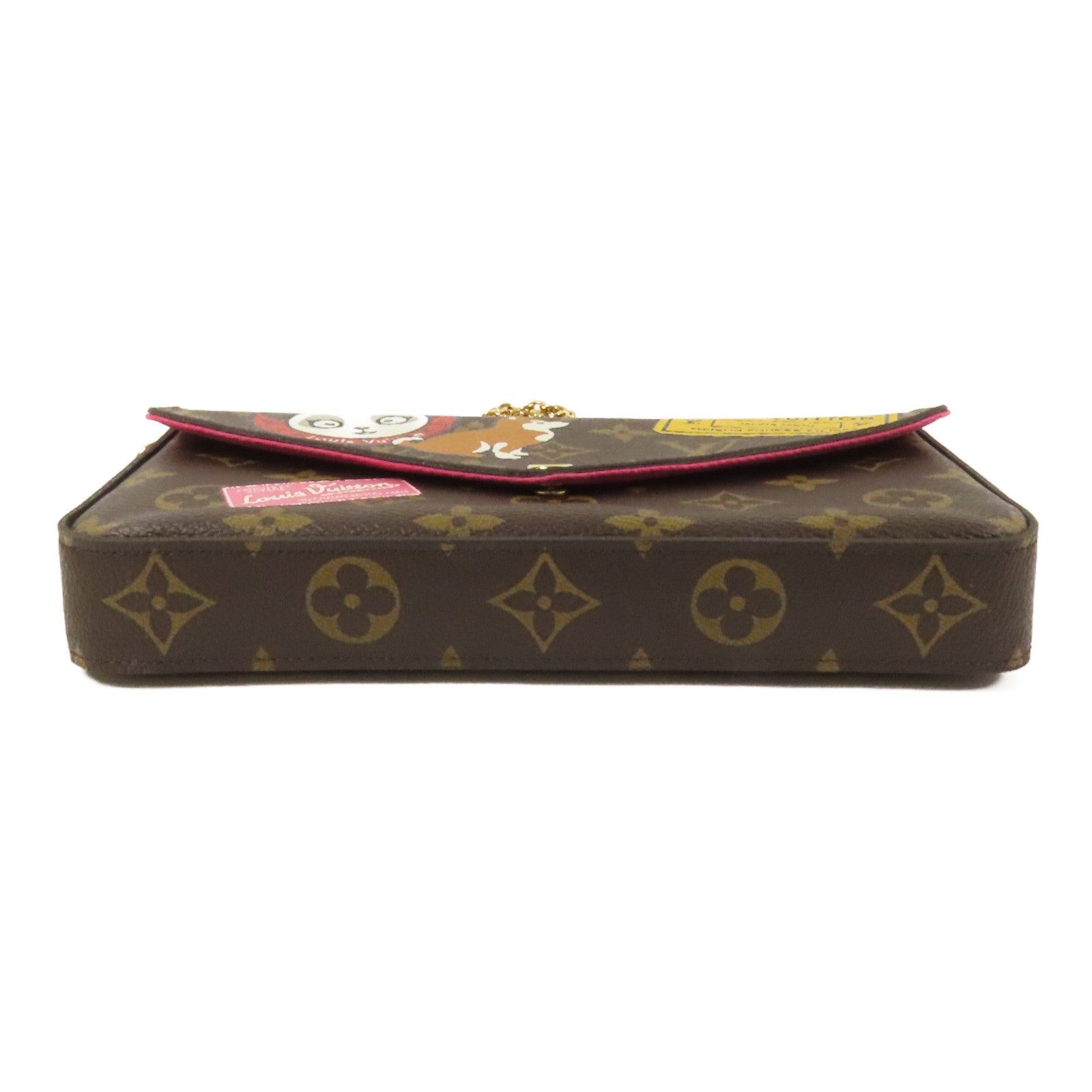 LOUIS VUITTON Monogram Pochette Felicie金扣鏈帶肩背袋