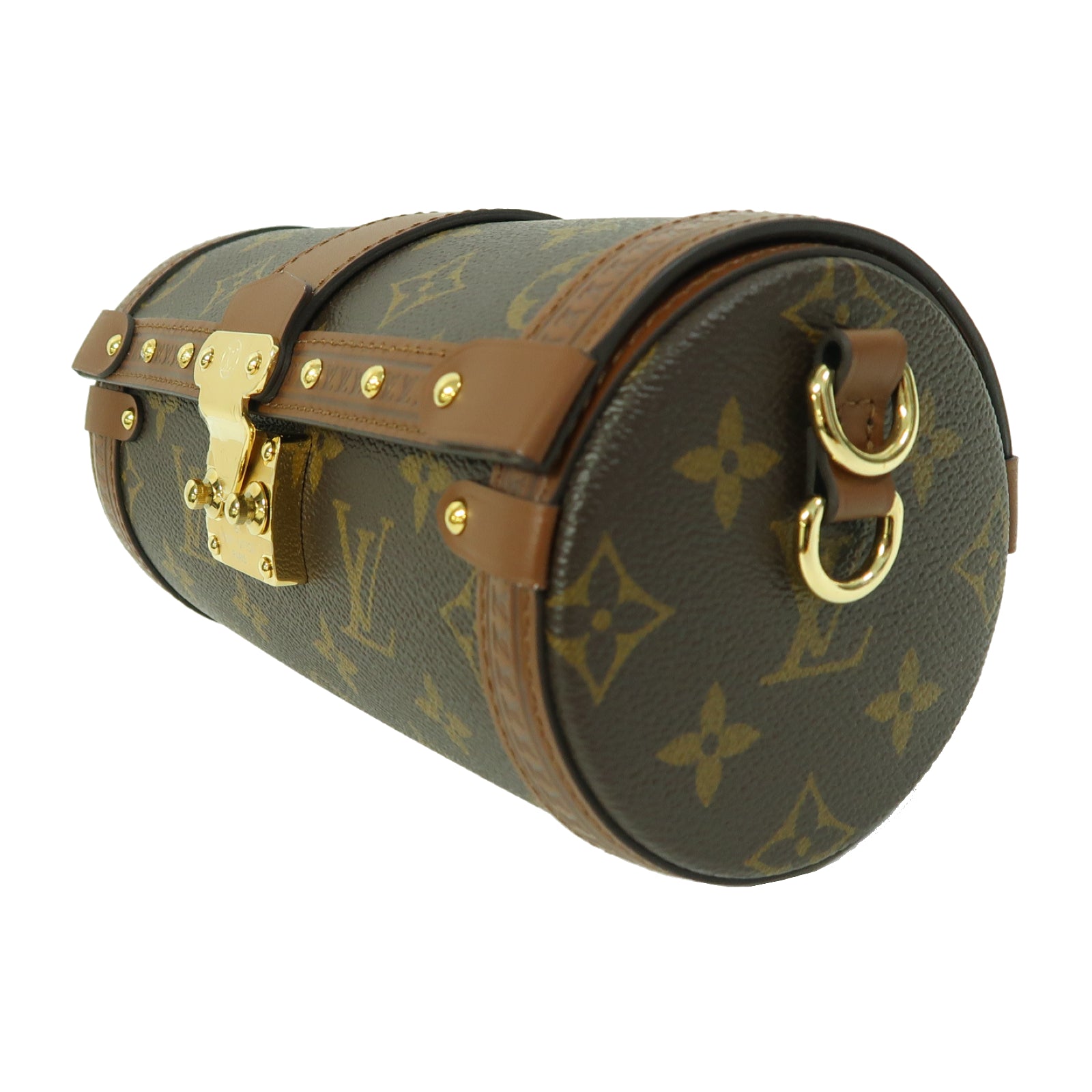 LOUIS VUITTON Monogram Papillon Trunk金扣手挽肩背兩用袋棕色