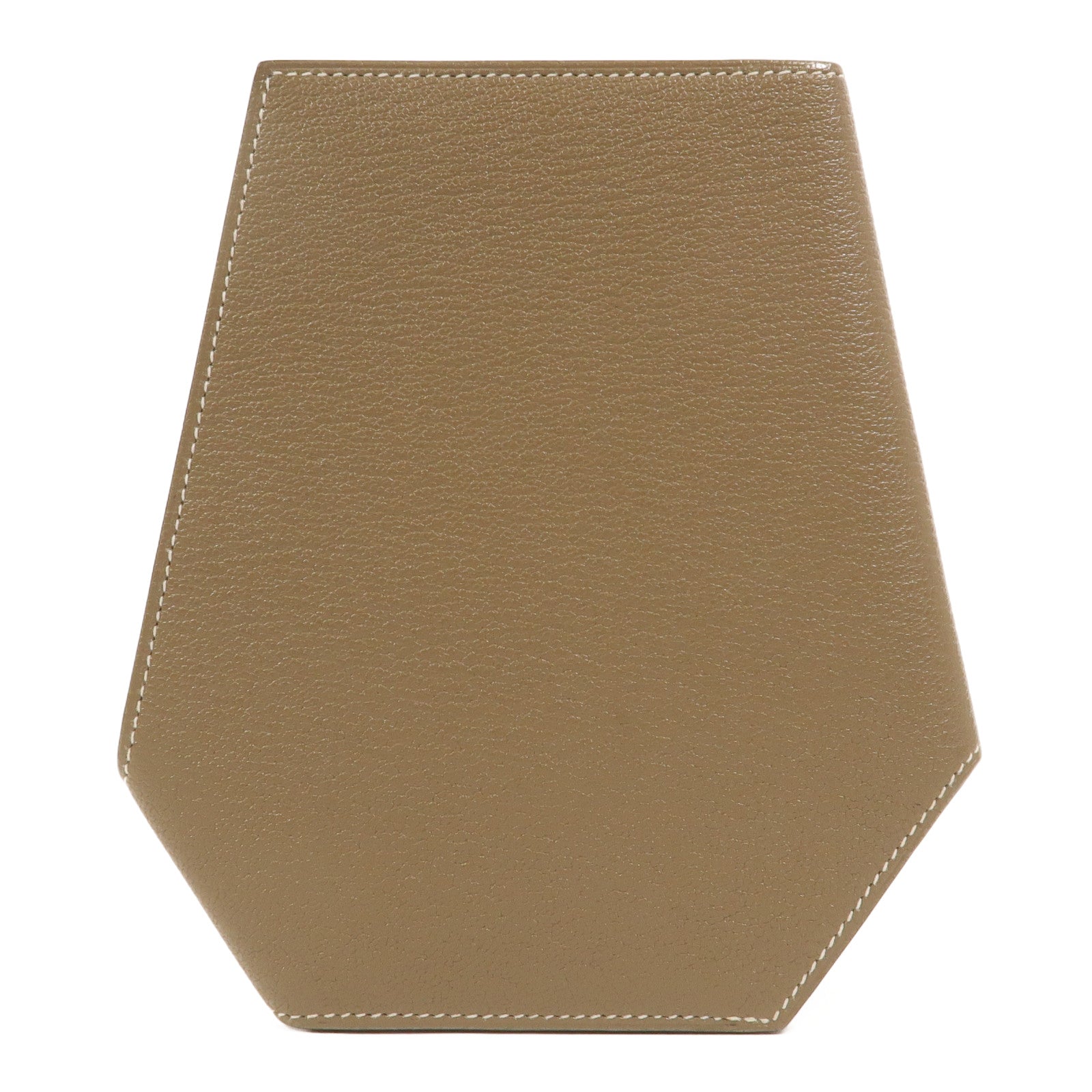 HERMES Chevre皮革Clochette Compact Wallet長錢包Etoupe