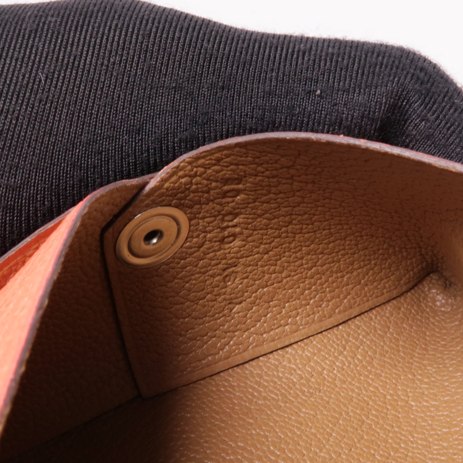 HERMES PHW Calvi Card Case Chevre Leather Red