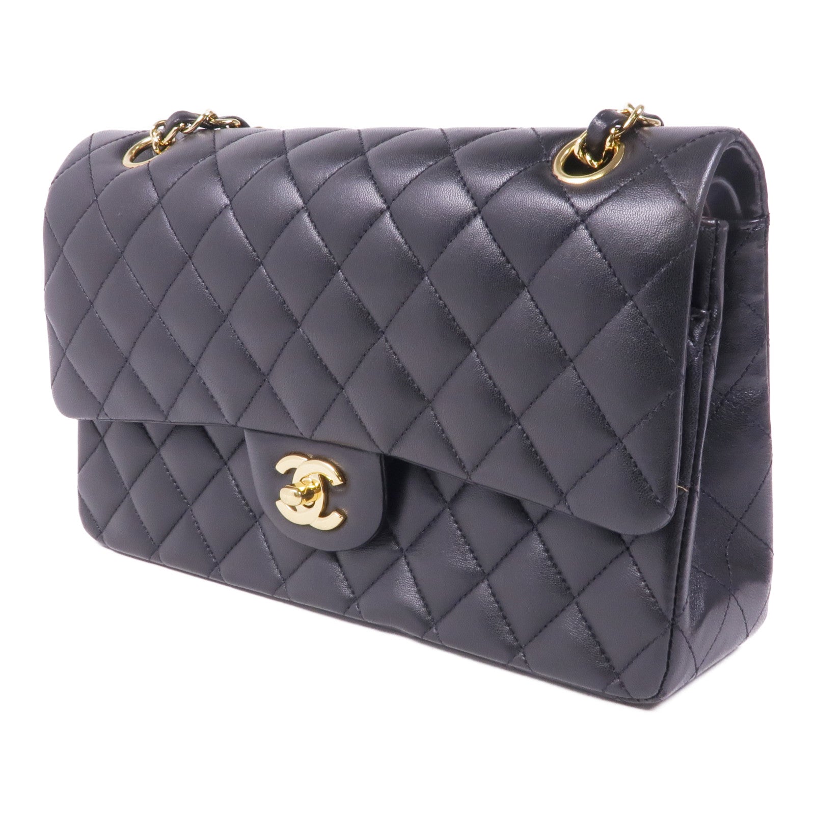 CHANEL 羊皮皮革Classic 25金扣鏈帶肩背袋