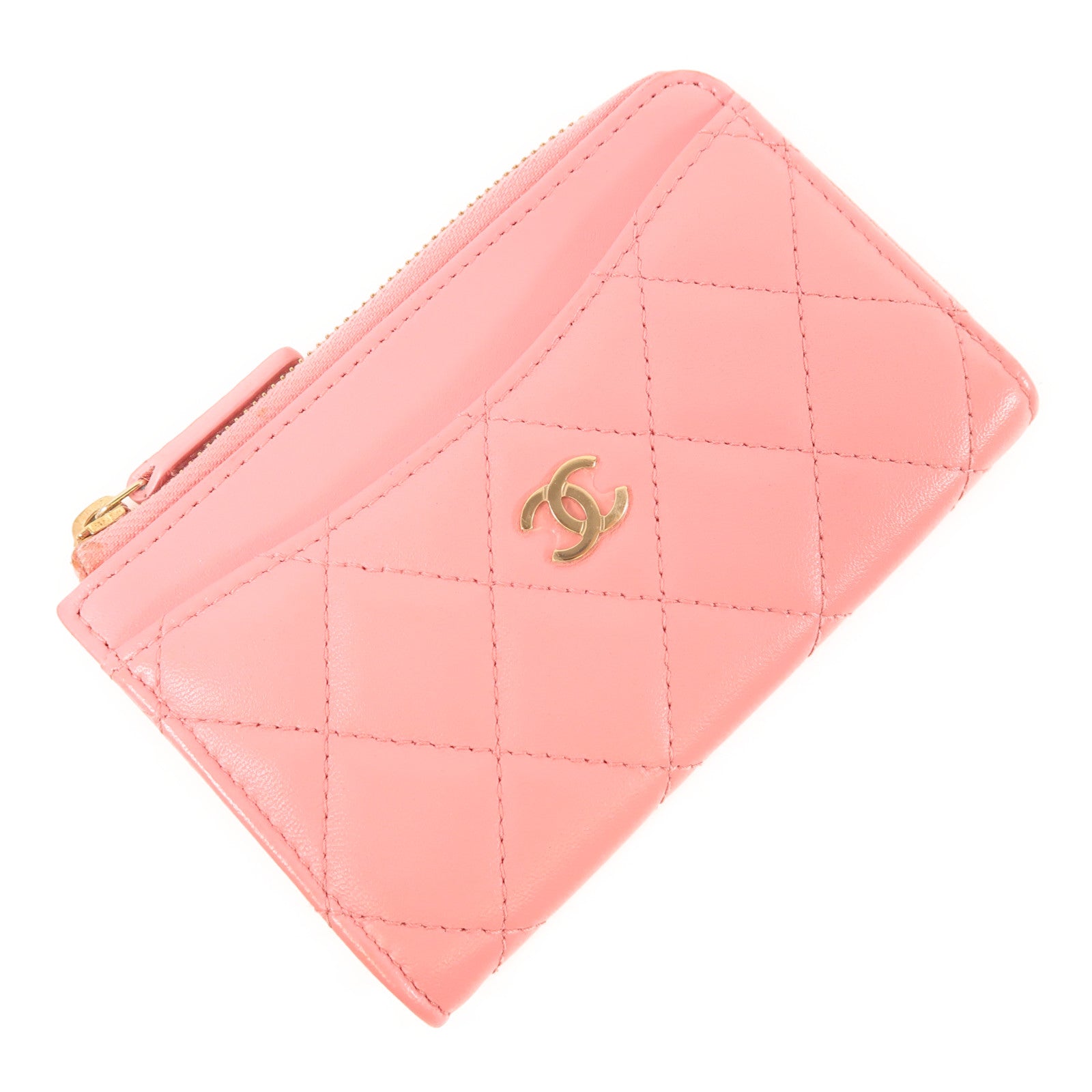 CHANEL 【激減優惠】羊皮皮革Card Case金扣卡片套