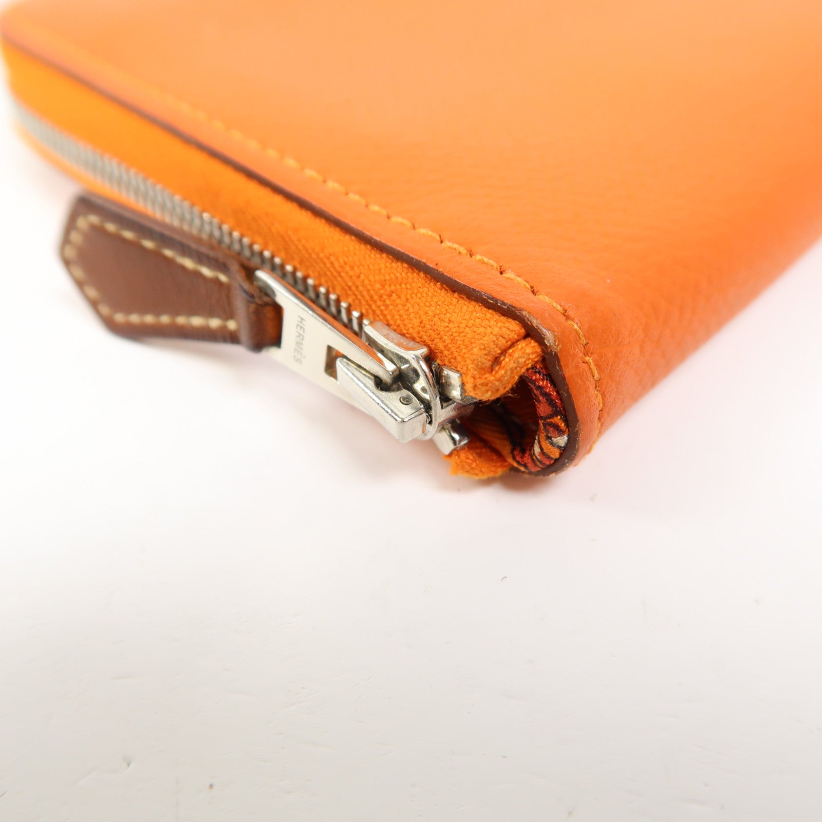HERMES Evercolor皮革Silk In Compact銀扣錢包9J Feu