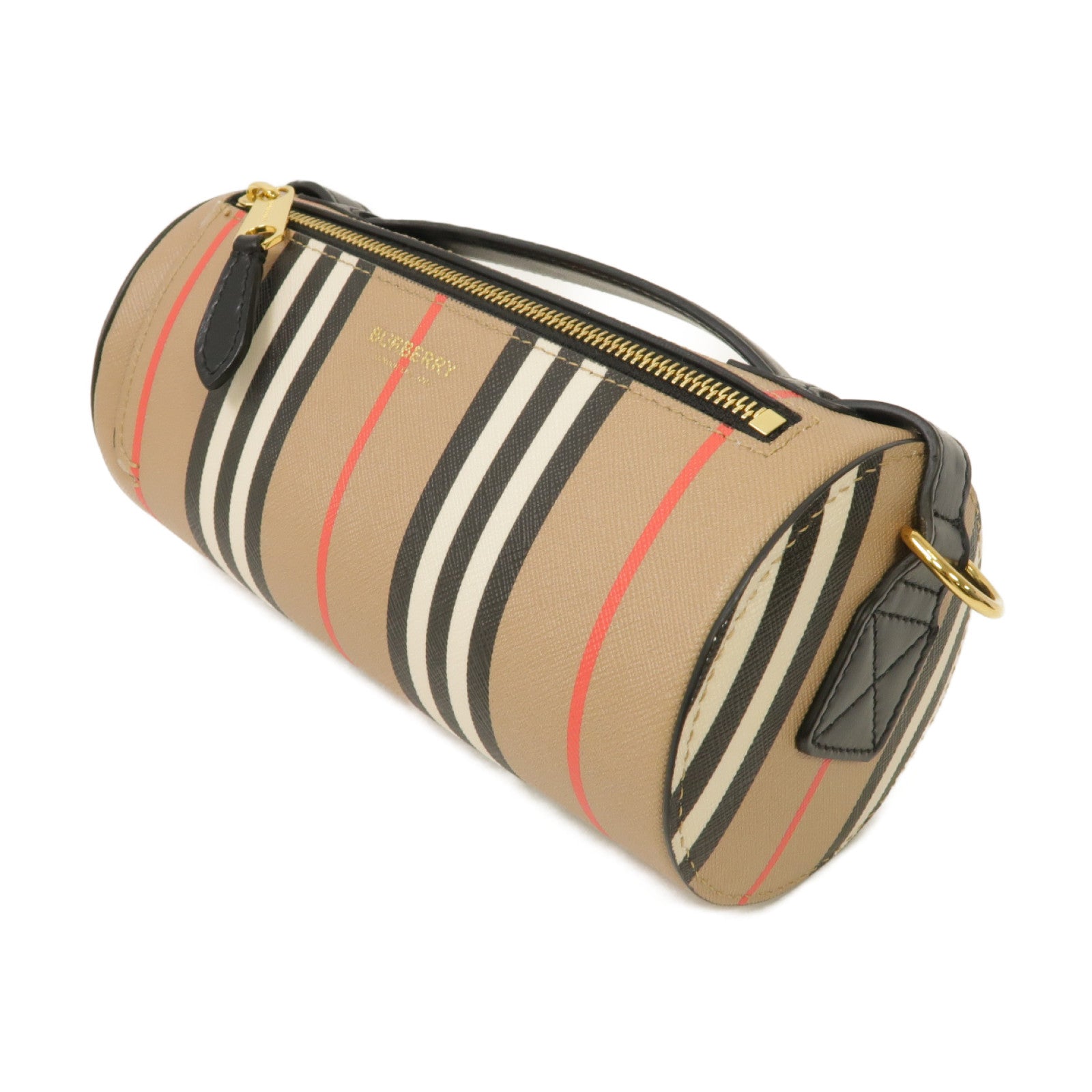 BURBERRY 塗層帆布2way Shoulder Bag金扣手挽肩背兩用袋米色