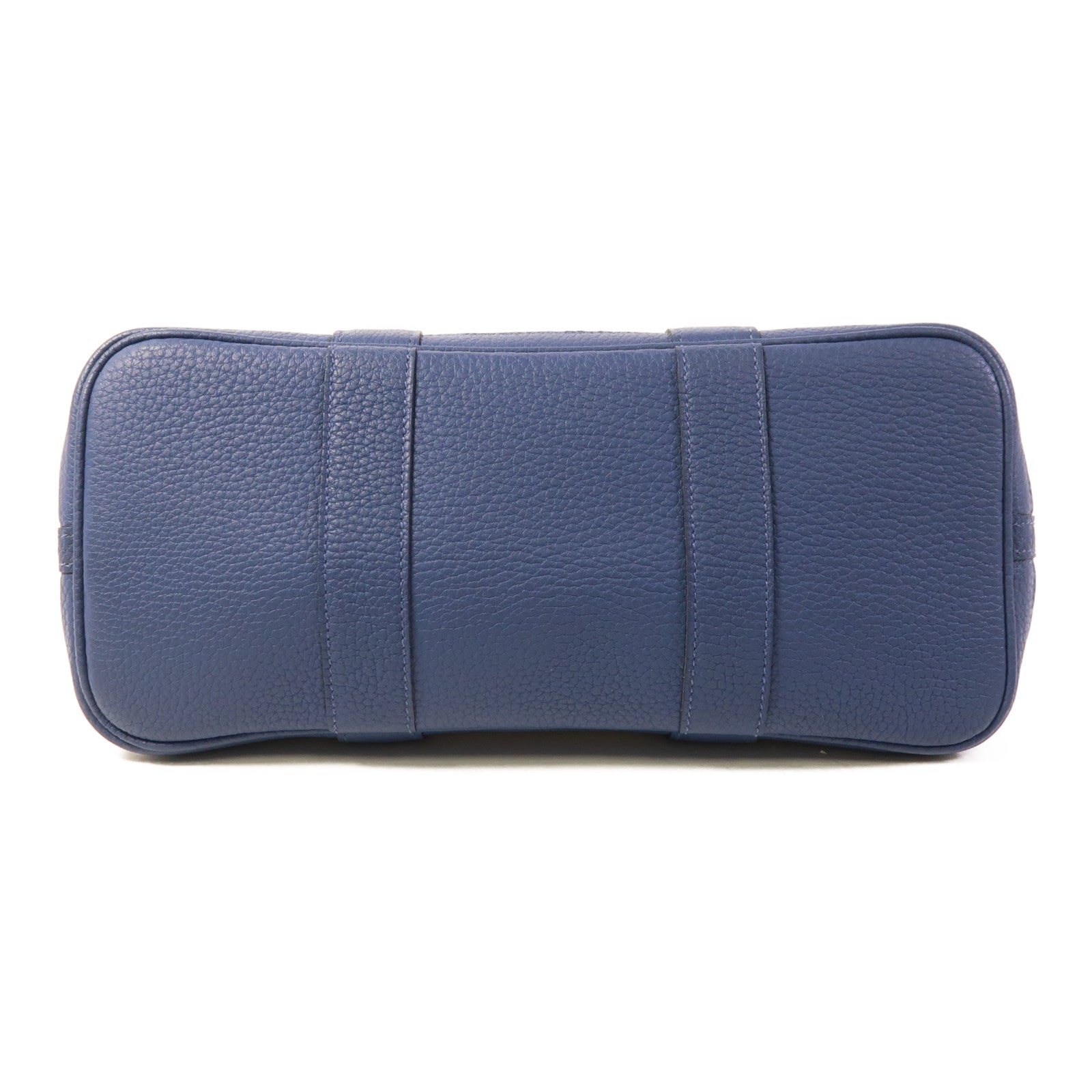 HERMES 帆布Garden Party TPM銀扣手挽袋Bleu Brighton