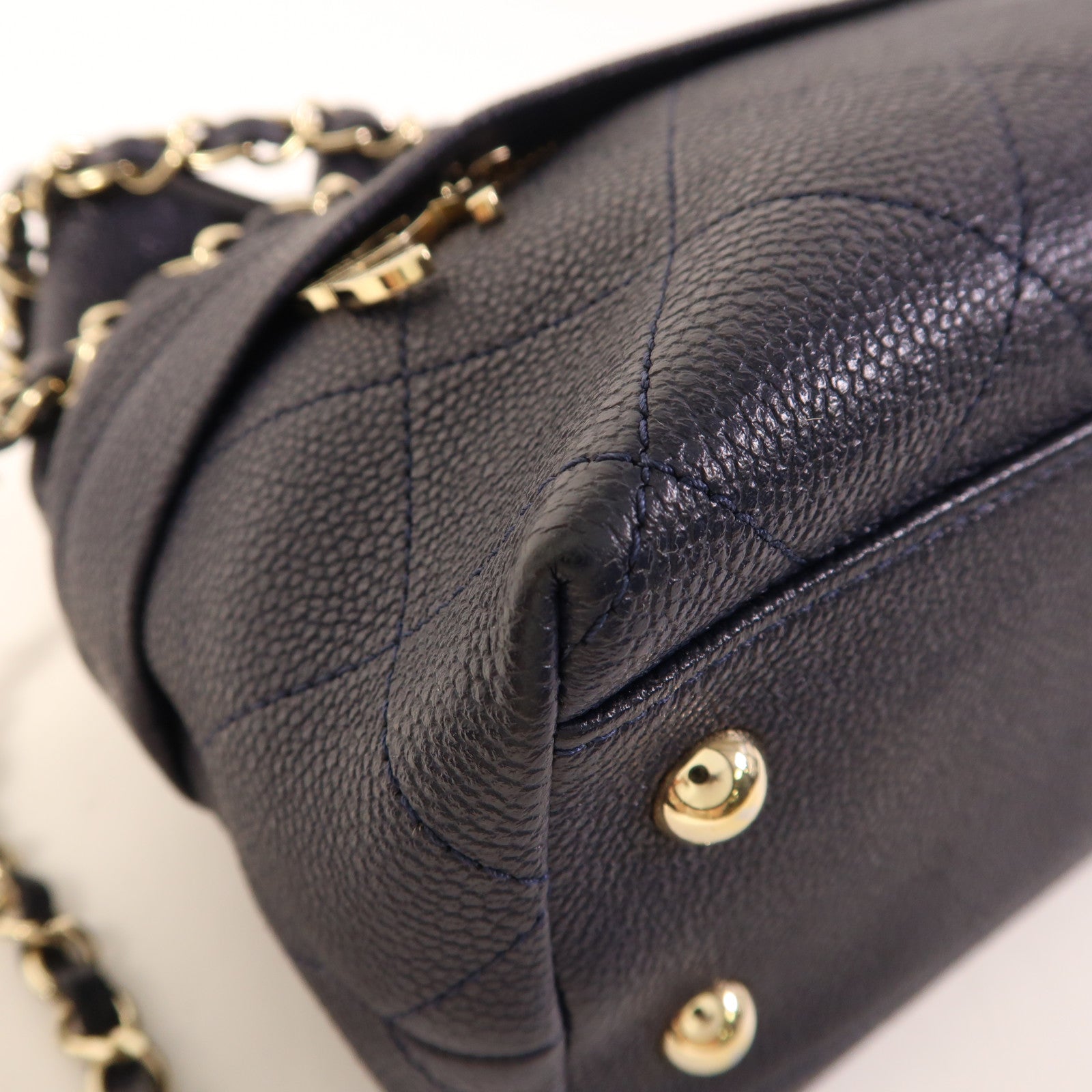 CHANEL 牛皮皮革Chain Shoulder Bag金扣鏈帶肩背袋