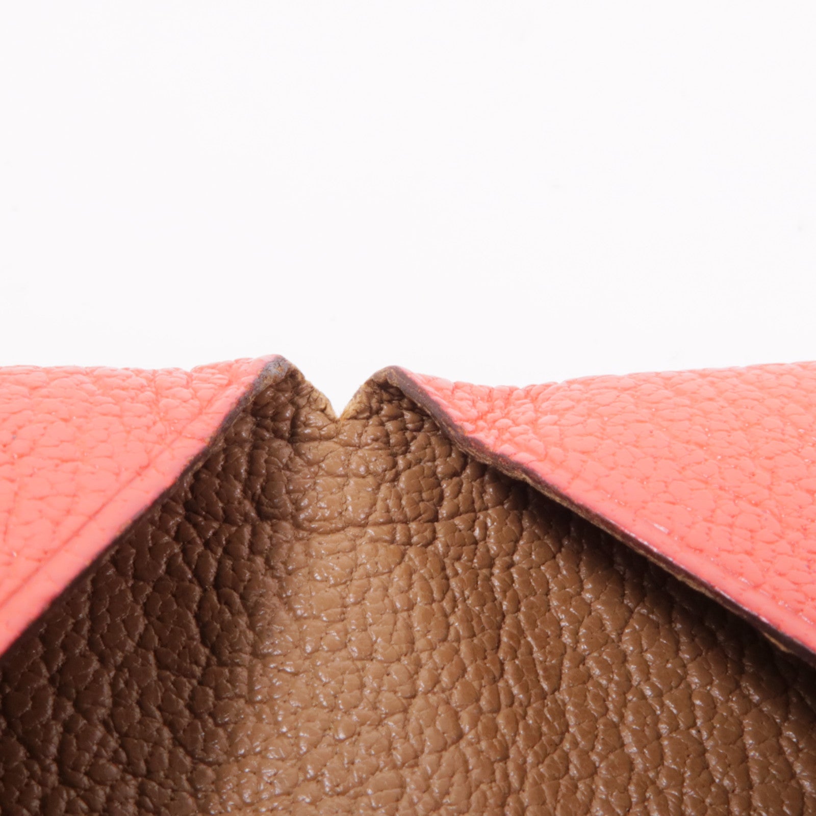 HERMES PHW Calvi Card Case Chevre Leather Red