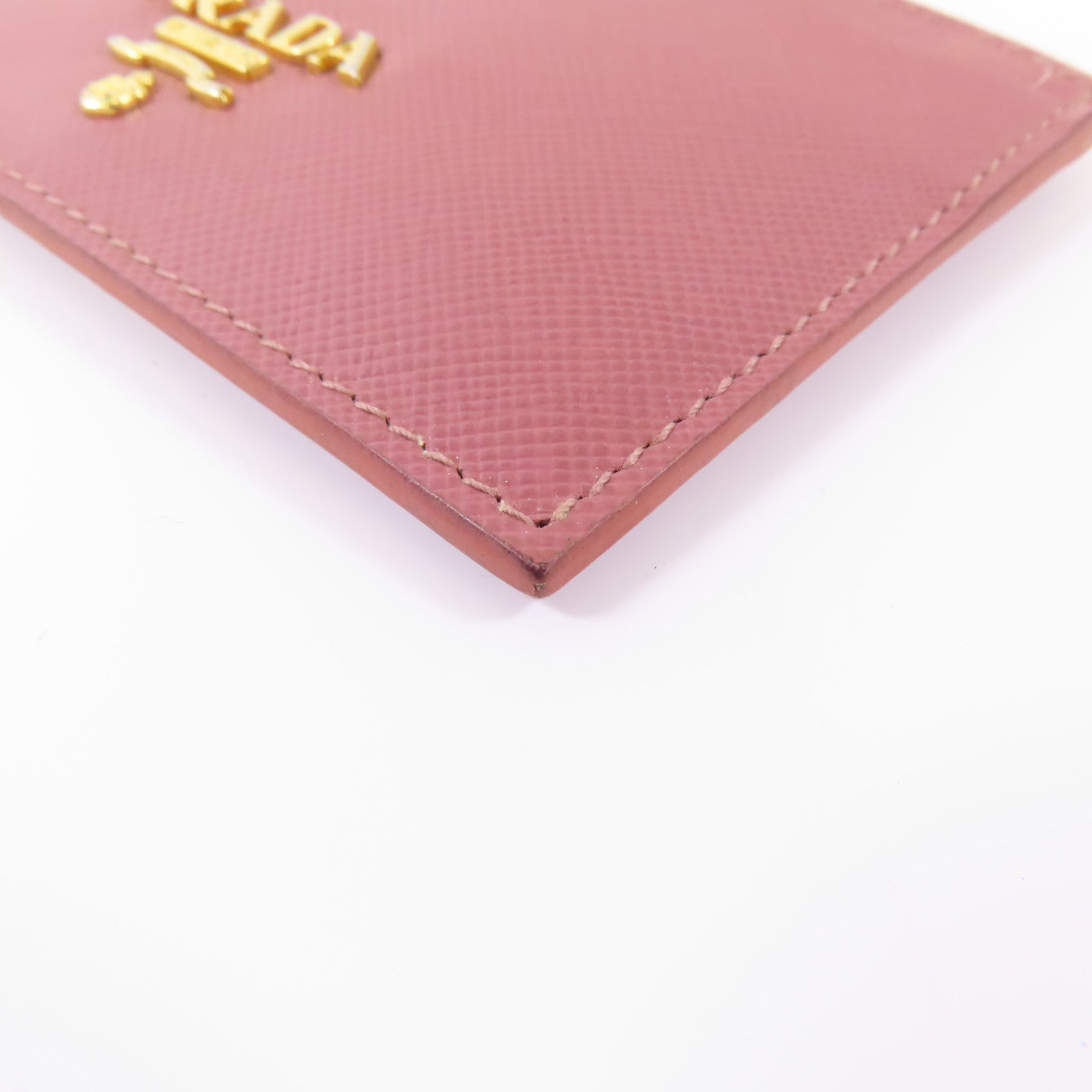 PRADA 牛皮皮革Card Case金扣卡片套粉紅色