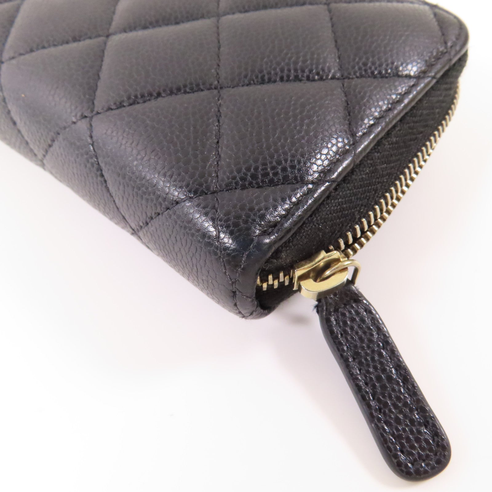 CHANEL 牛皮皮革Zipper Long Wallet金扣長錢包