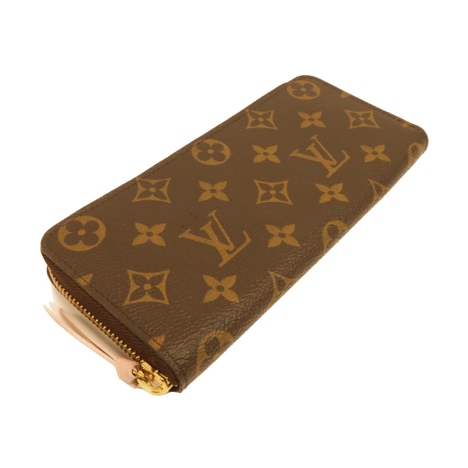 LOUIS VUITTON Monogram Clemence Wallet金扣長錢包啡色/粉紅色