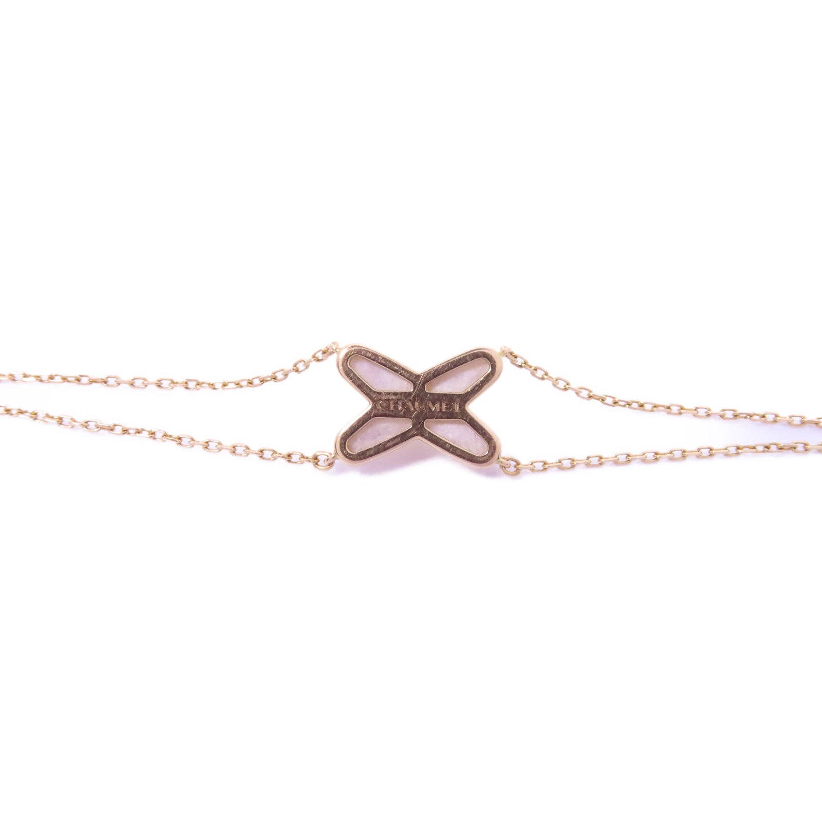 Chaumet 18K玫瑰金Jeux de Liens手鏈白色