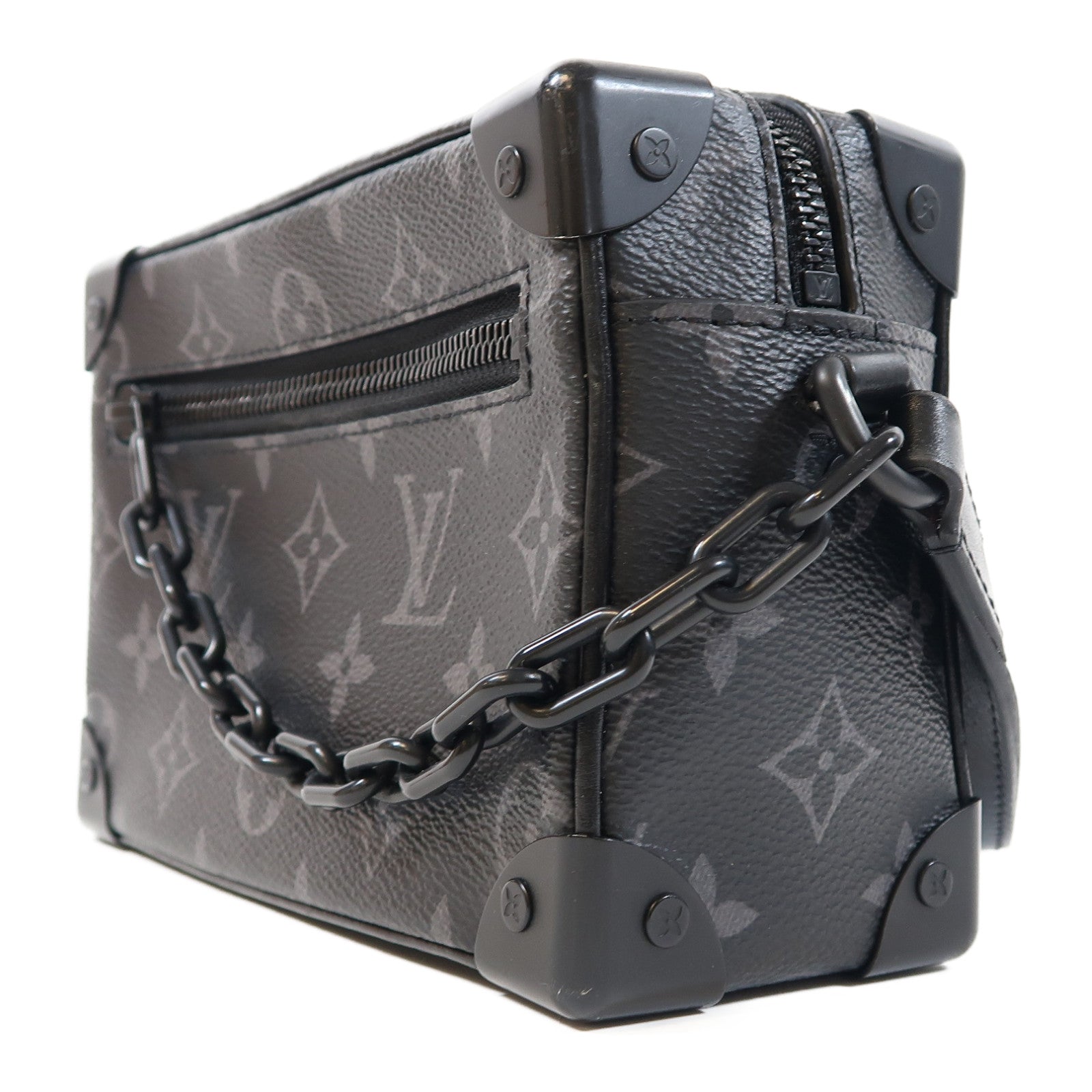 LOUIS VUITTON Monogram Eclipse Mini Soft Trunk肩背袋黑色