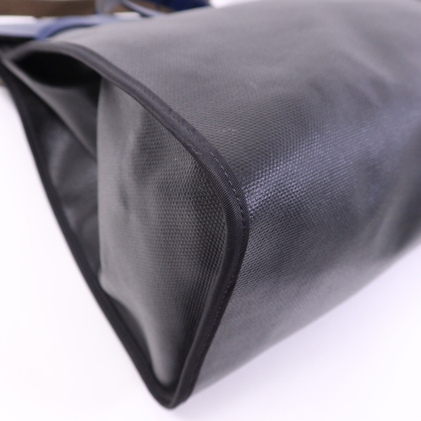 HERMES Vache Liegee皮革Herbag MM銀扣手挽肩背兩用袋Bleu Brighton/Noir