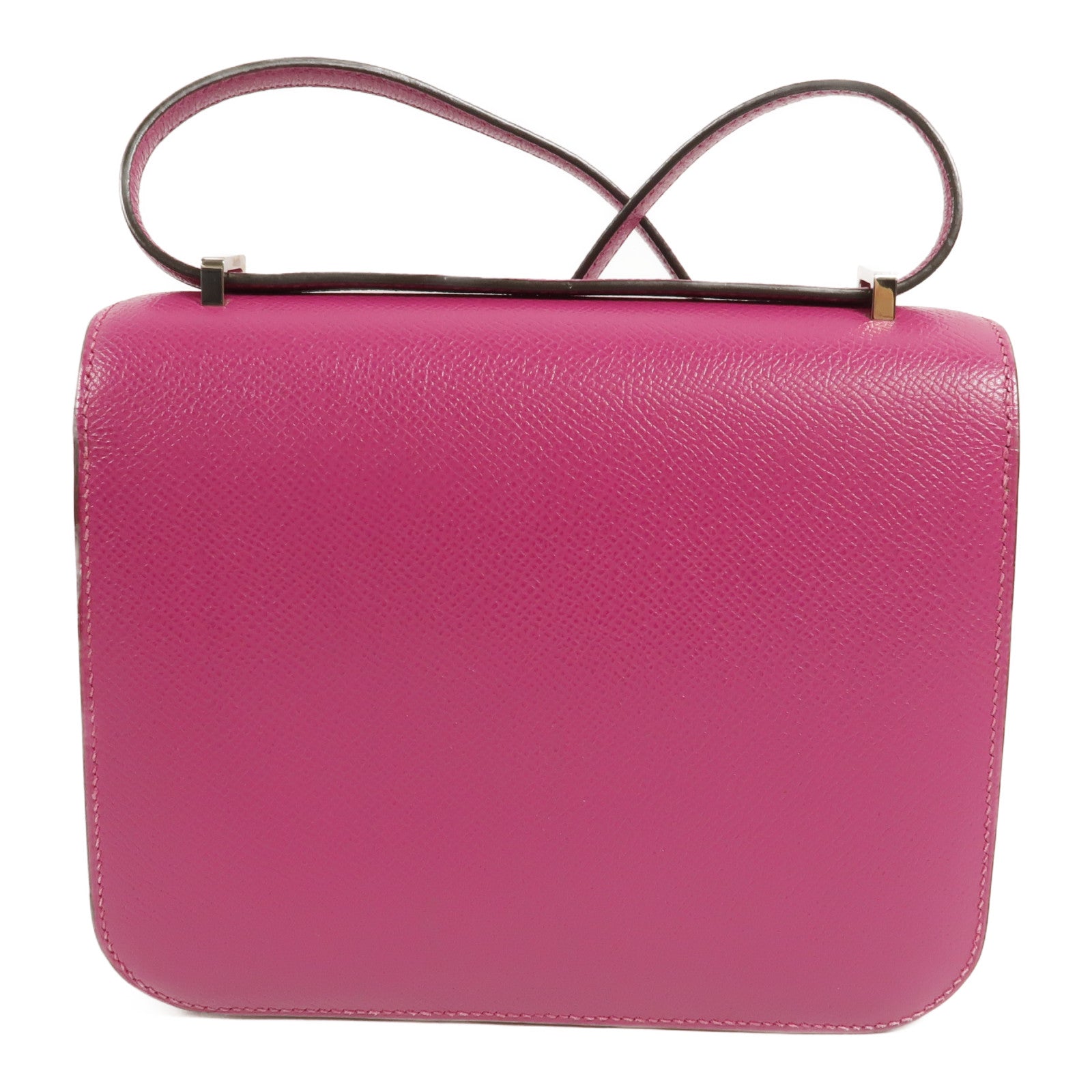 HERMES Epsom皮革Constance Mini肩背袋Rose Pourpre