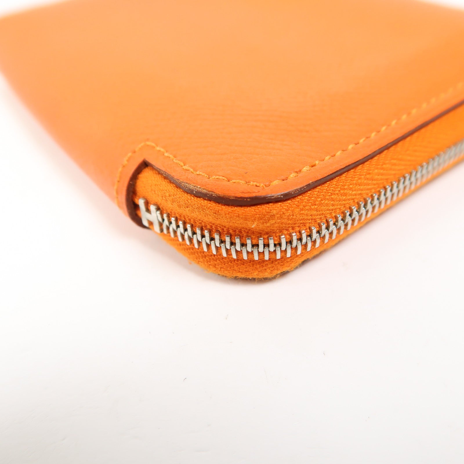 HERMES Evercolor皮革Silk In Compact銀扣錢包9J Feu