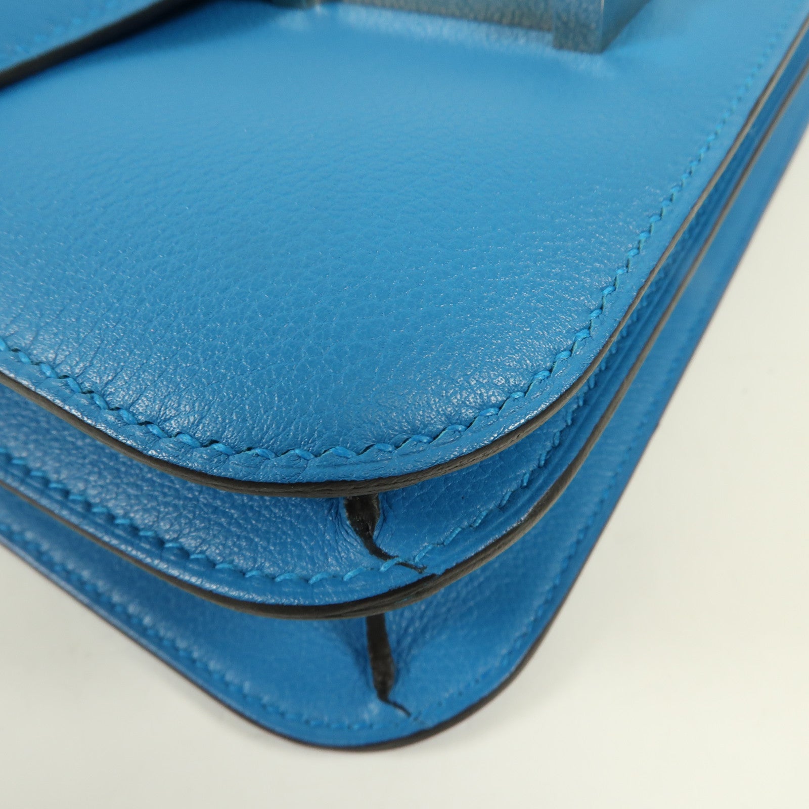 HERMES Evercolor皮革Constance 24銀扣肩背袋