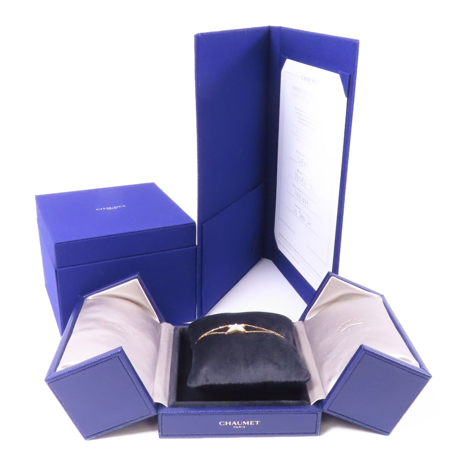 Chaumet 18K玫瑰金Jeux de Liens手鏈白色
