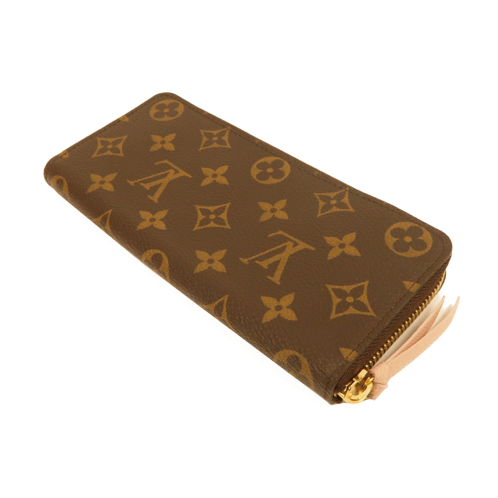 LOUIS VUITTON Monogram Clemence Wallet金扣長錢包啡色/粉紅色
