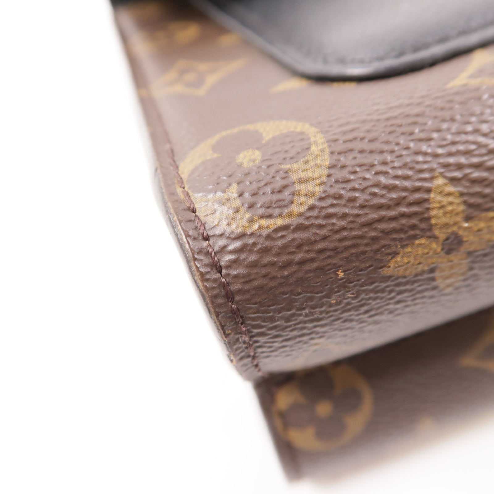 LOUIS VUITTON Monogram Victoire金扣鏈帶肩背袋棕色/黑色