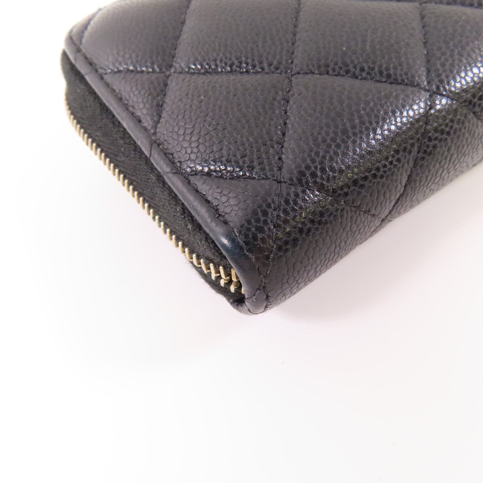 CHANEL 牛皮皮革Zipper Long Wallet金扣長錢包