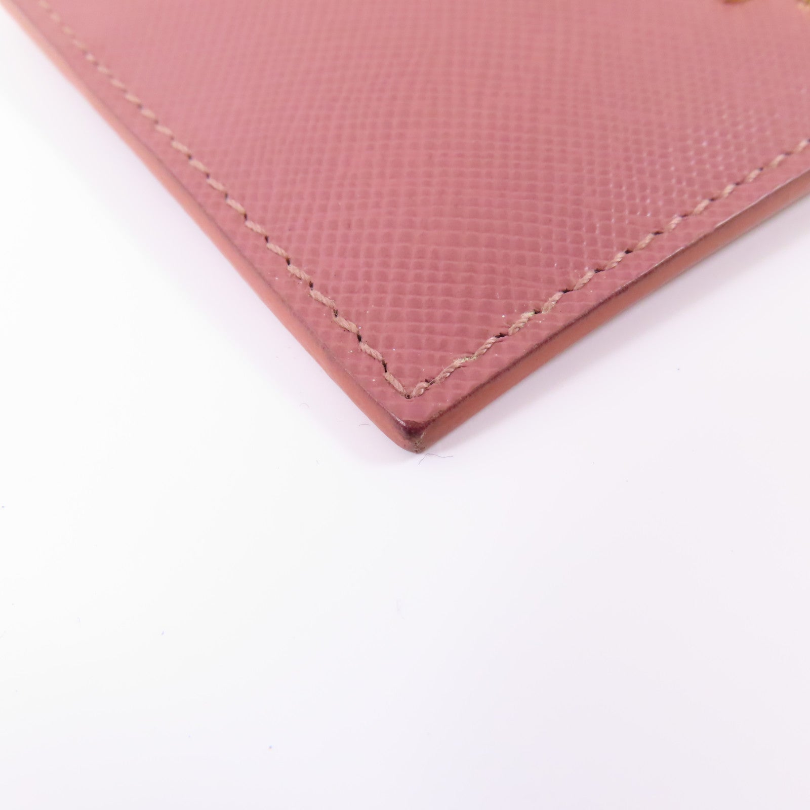 PRADA 牛皮皮革Card Case金扣卡片套粉紅色