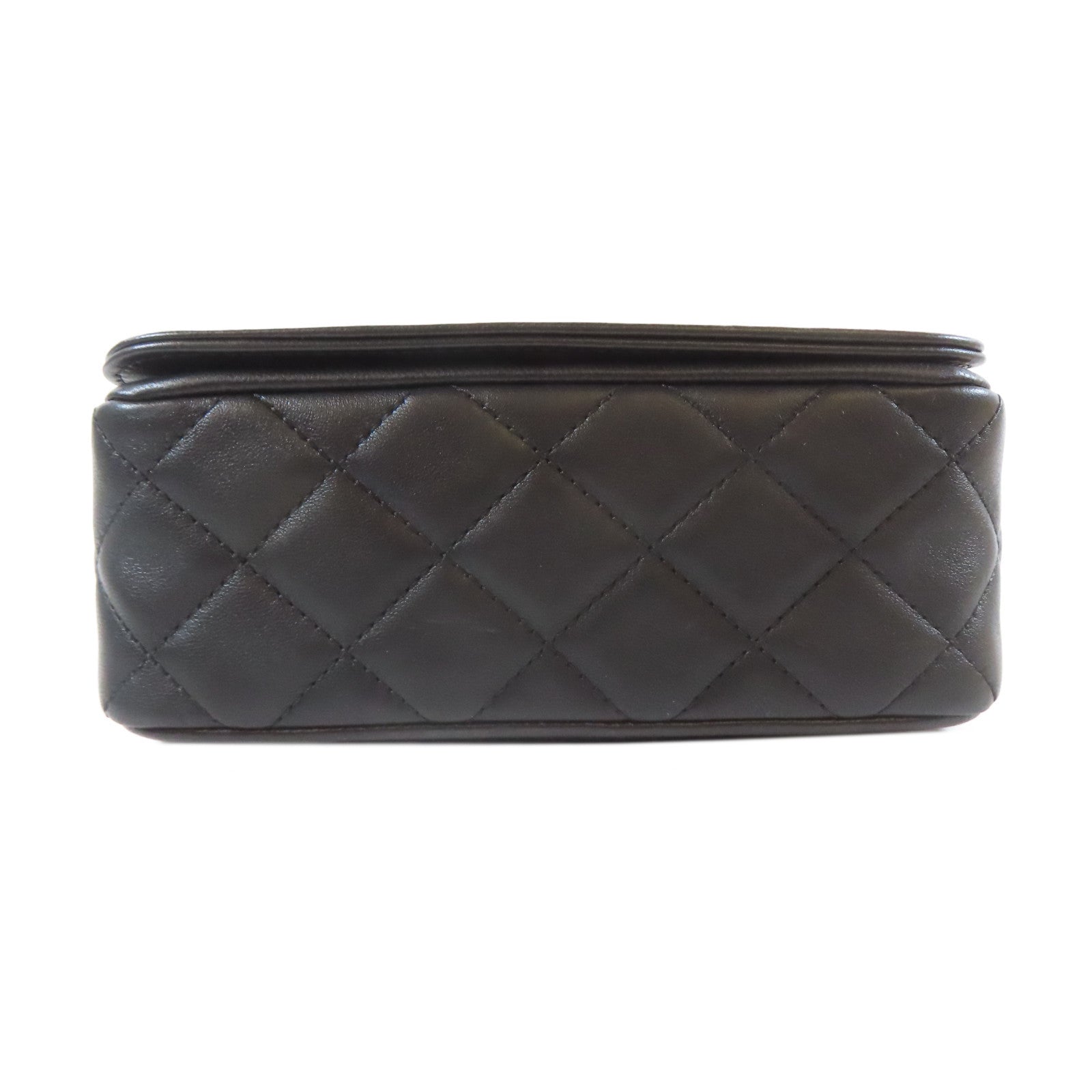 CHANEL 牛皮皮革Chain Shoulder金扣鏈帶肩背袋黑色