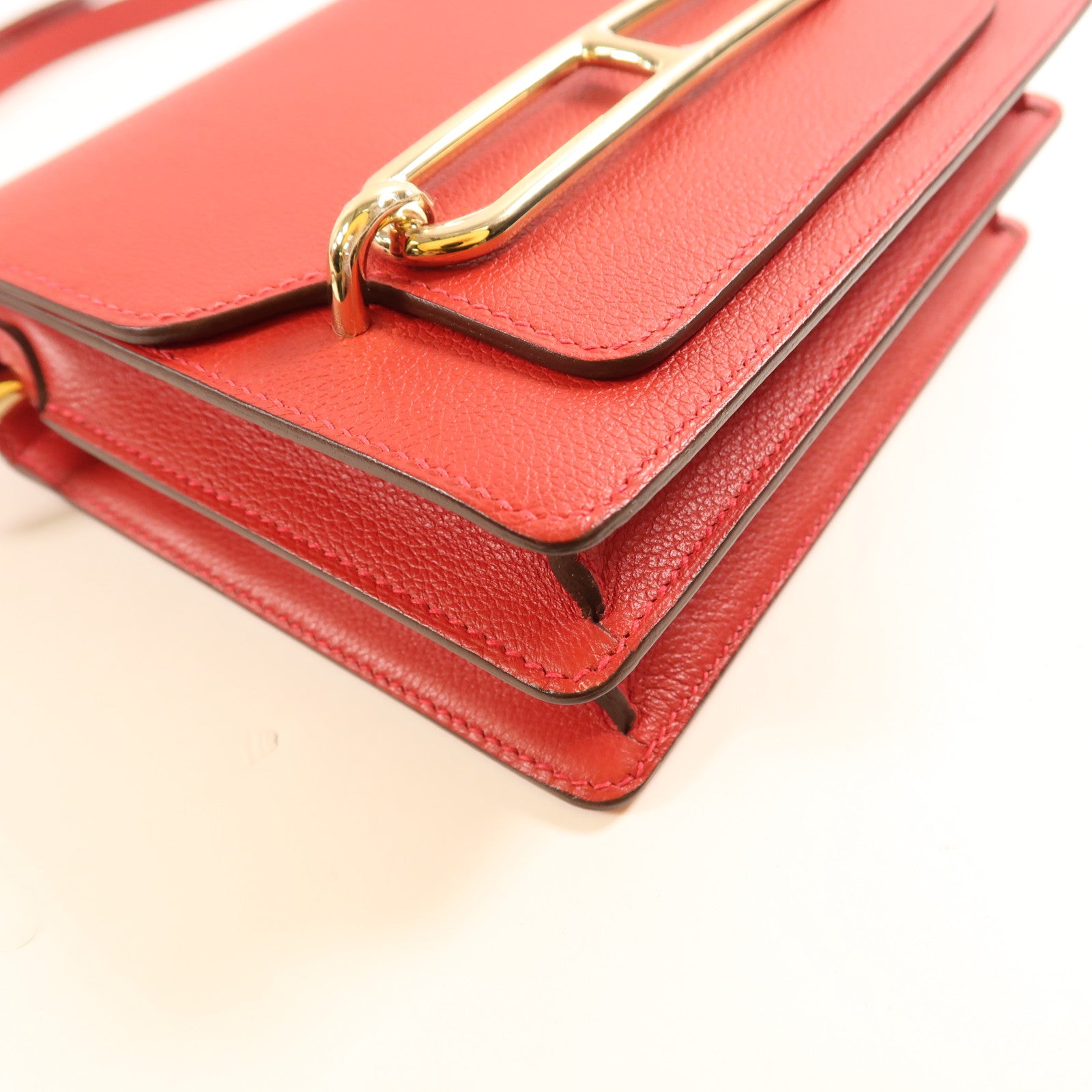 HERMES Evercolor皮革Mini Roulis金扣肩背袋