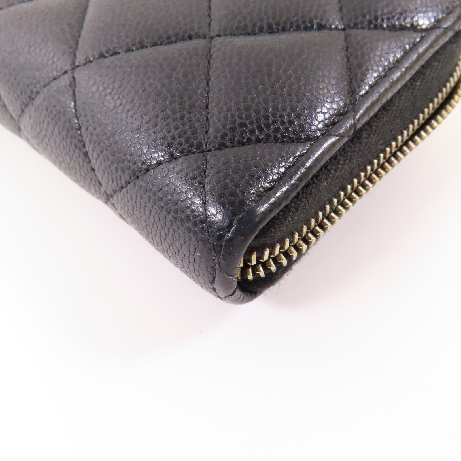 CHANEL 牛皮皮革Zipper Long Wallet金扣長錢包