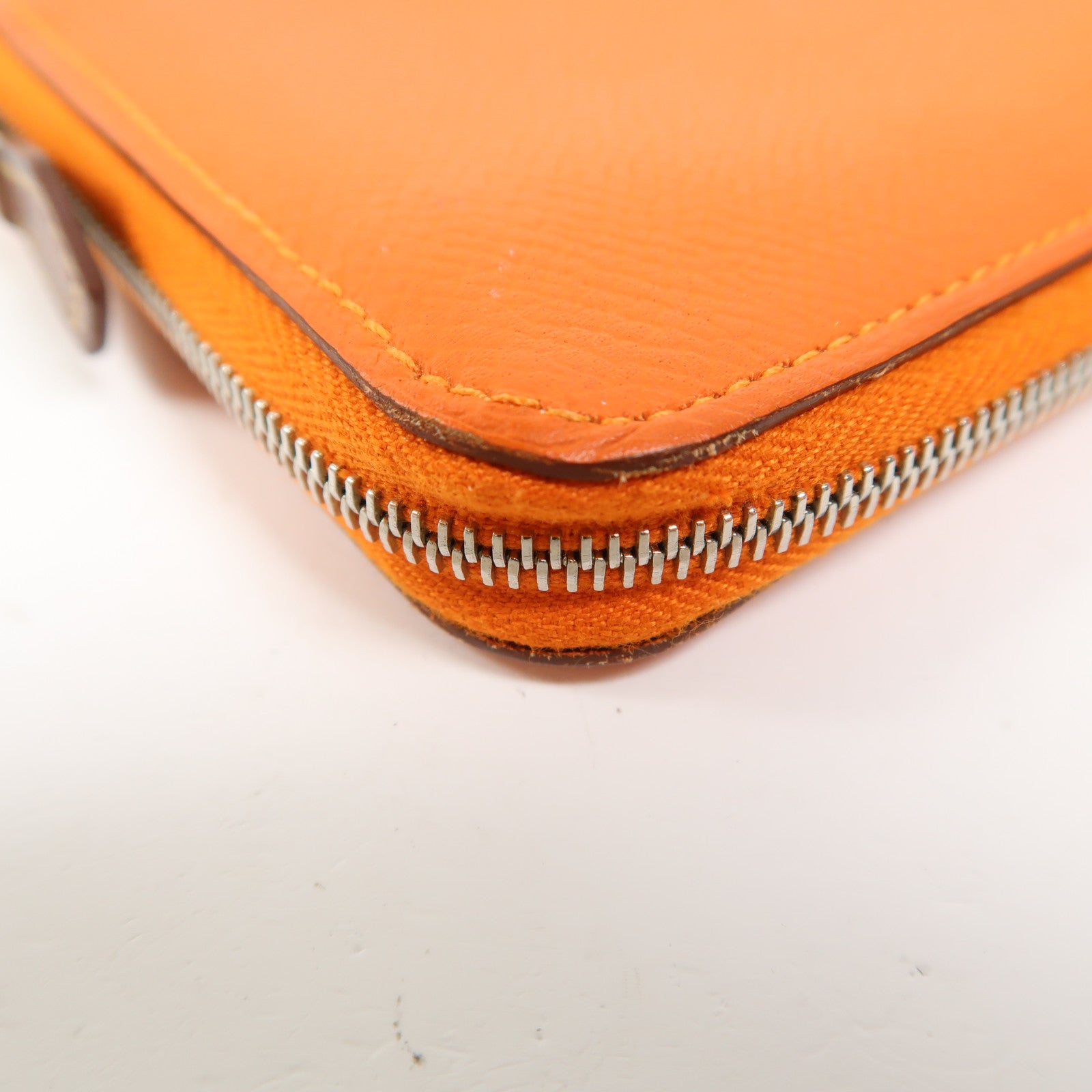 HERMES Evercolor皮革Silk In Compact銀扣錢包9J Feu