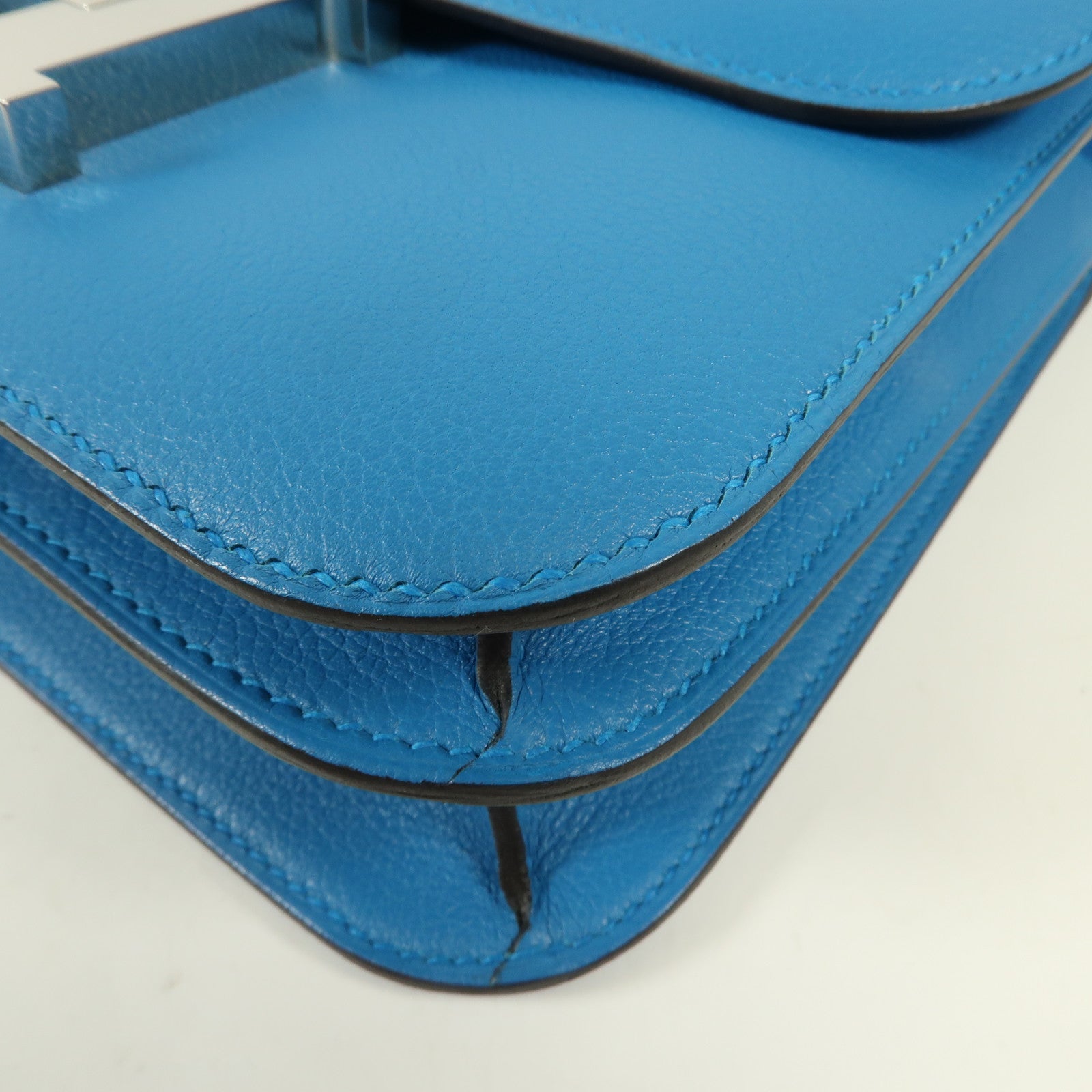 HERMES Evercolor皮革Constance 24銀扣肩背袋