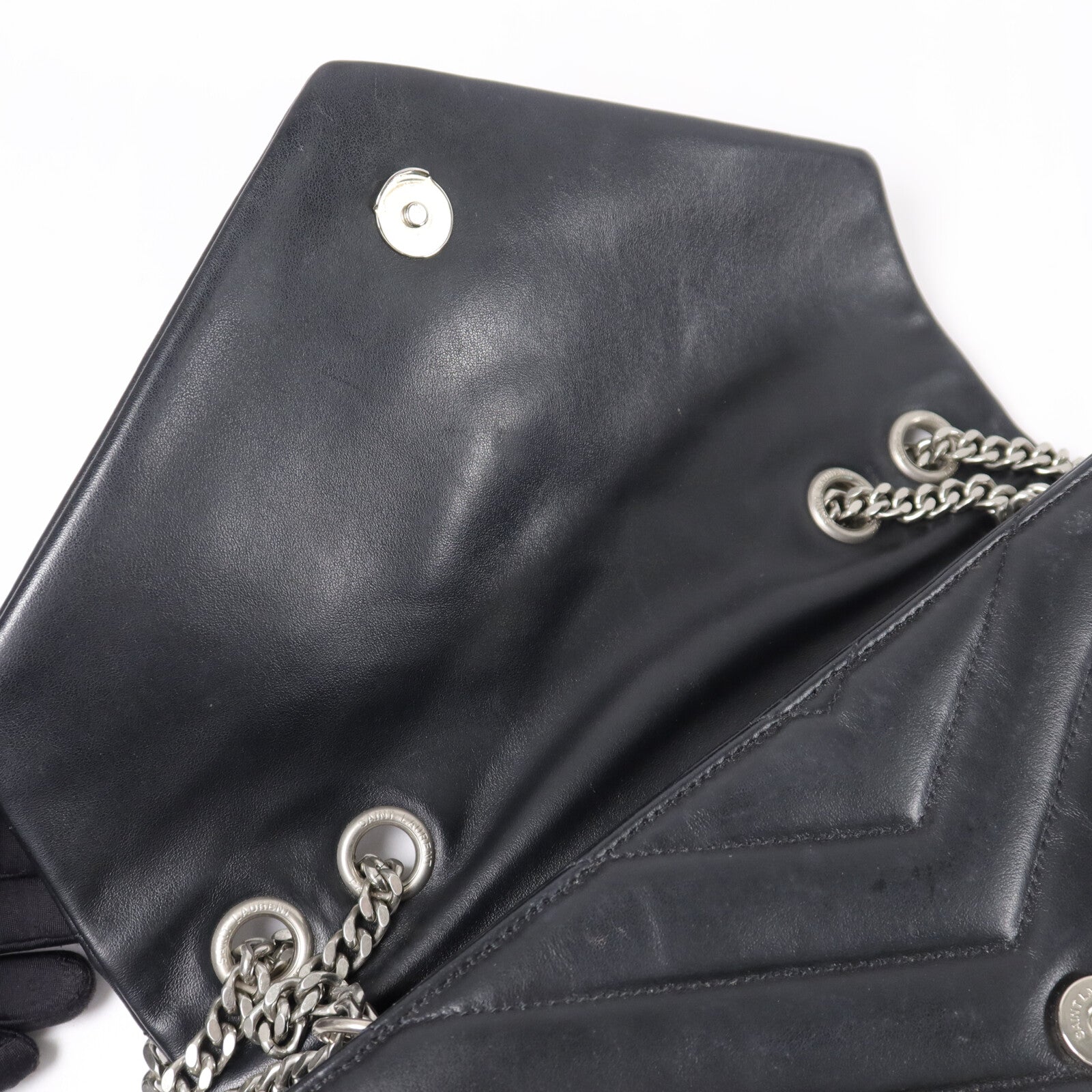SAINT LAURENT 牛皮皮革Loulou鏈帶肩背袋