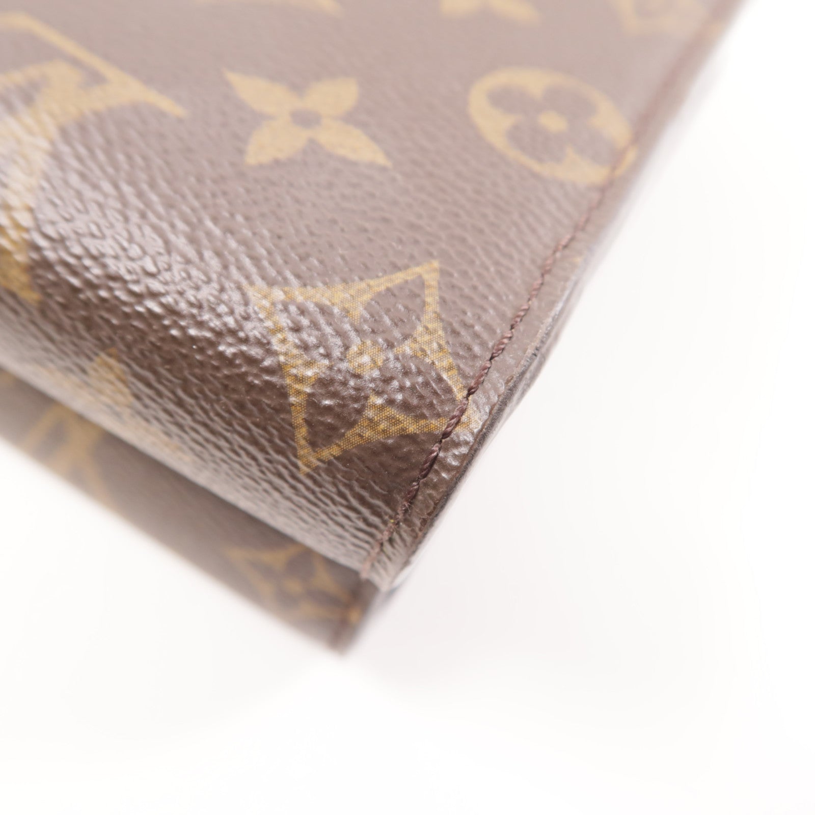 LOUIS VUITTON Monogram Victoire金扣鏈帶肩背袋棕色/黑色