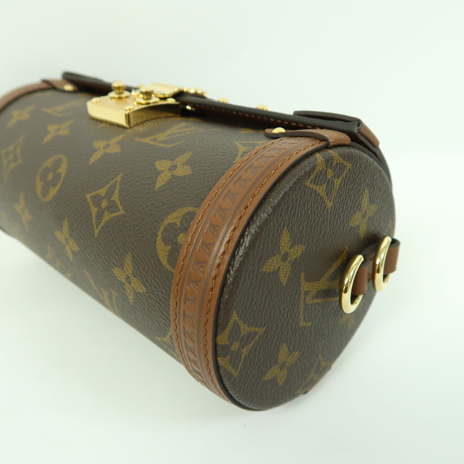 LOUIS VUITTON Monogram Papillon Trunk金扣手挽肩背兩用袋棕色