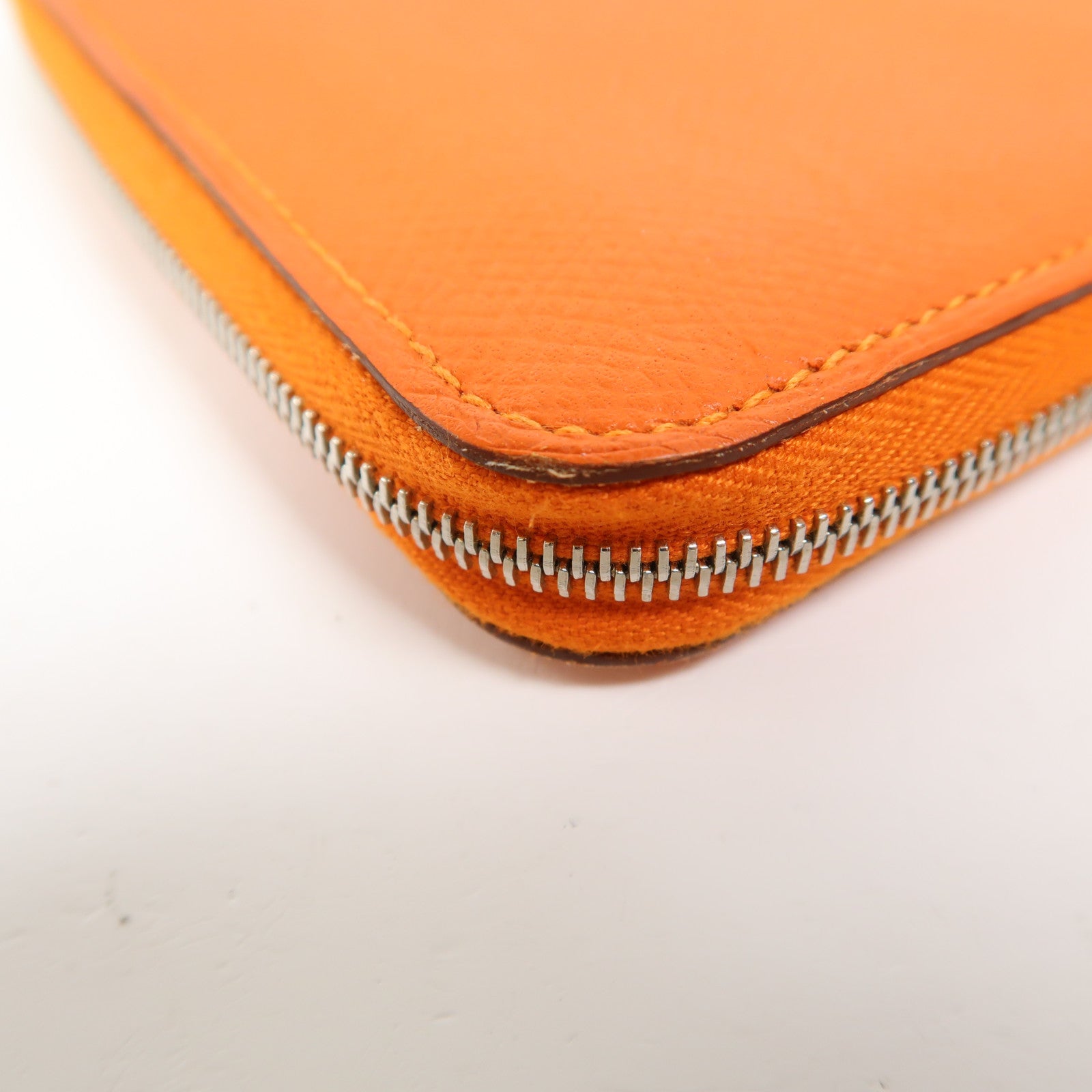 HERMES Evercolor皮革Silk In Compact銀扣錢包9J Feu