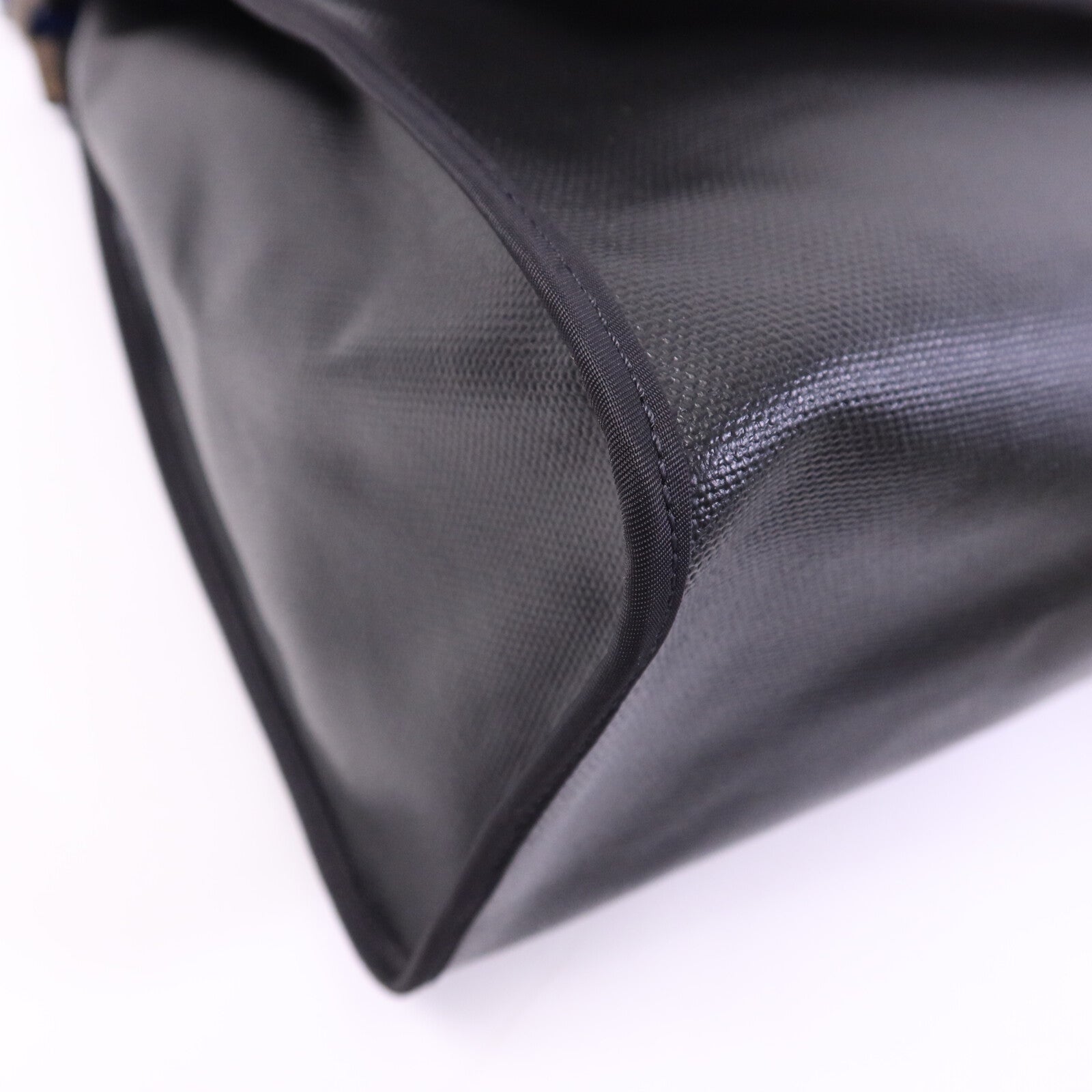 HERMES Vache Liegee皮革Herbag MM銀扣手挽肩背兩用袋Bleu Brighton/Noir