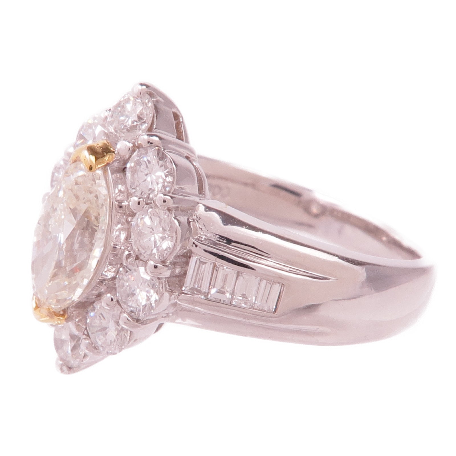 JEWELRY PT900鉑金/18K黃金Diamond Ring鑽石戒指US#6.75